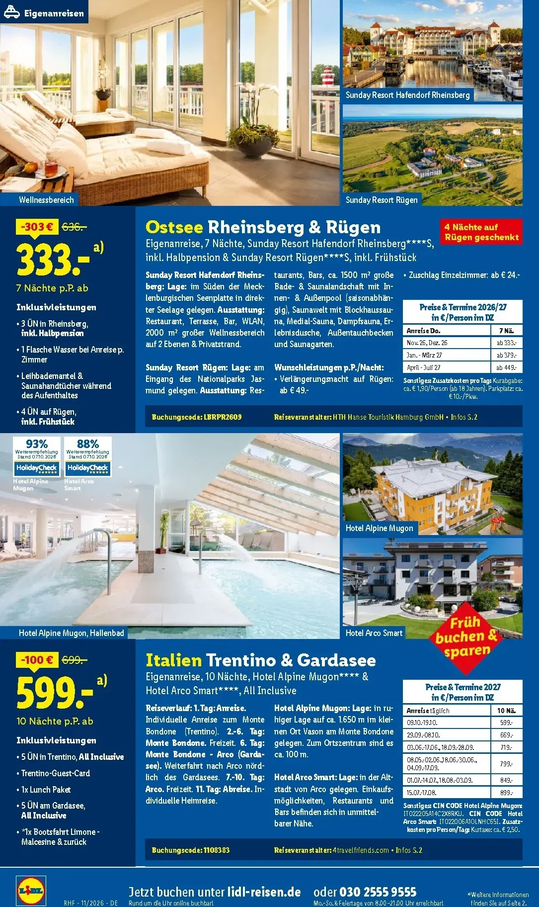 Lidl - Reise-Highlights Prospekt – von Mittwoch 28.10.2026 bis Montag 30.11.2026 von 28. Oktober bis 30. November 2026 - Prospekt seite 8