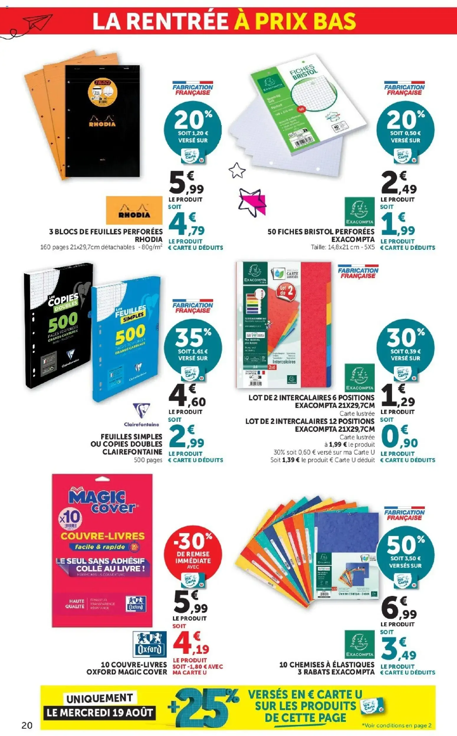 Super U - La rentrée à prix bas à partir du 11/08/2026 - promo en ligne du 11 août au 30 août 2026 - Catalogue page 20