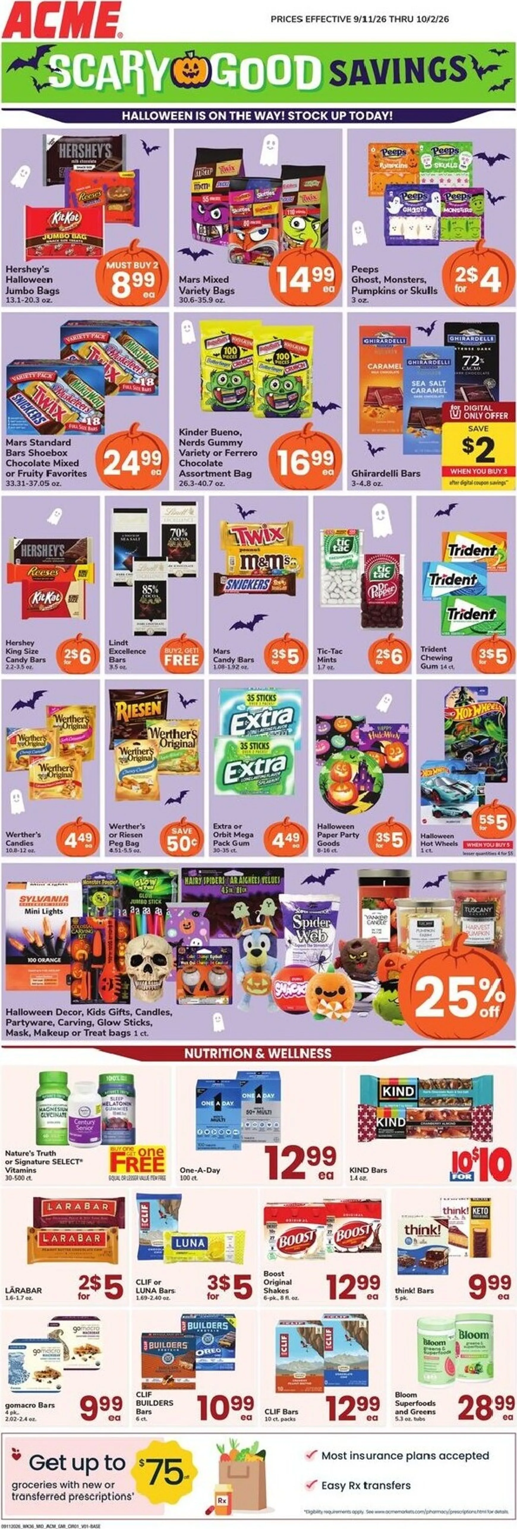 Current ACME - Halloween leaflet valid from Friday 09/11/2026 to Friday 10/02/2026