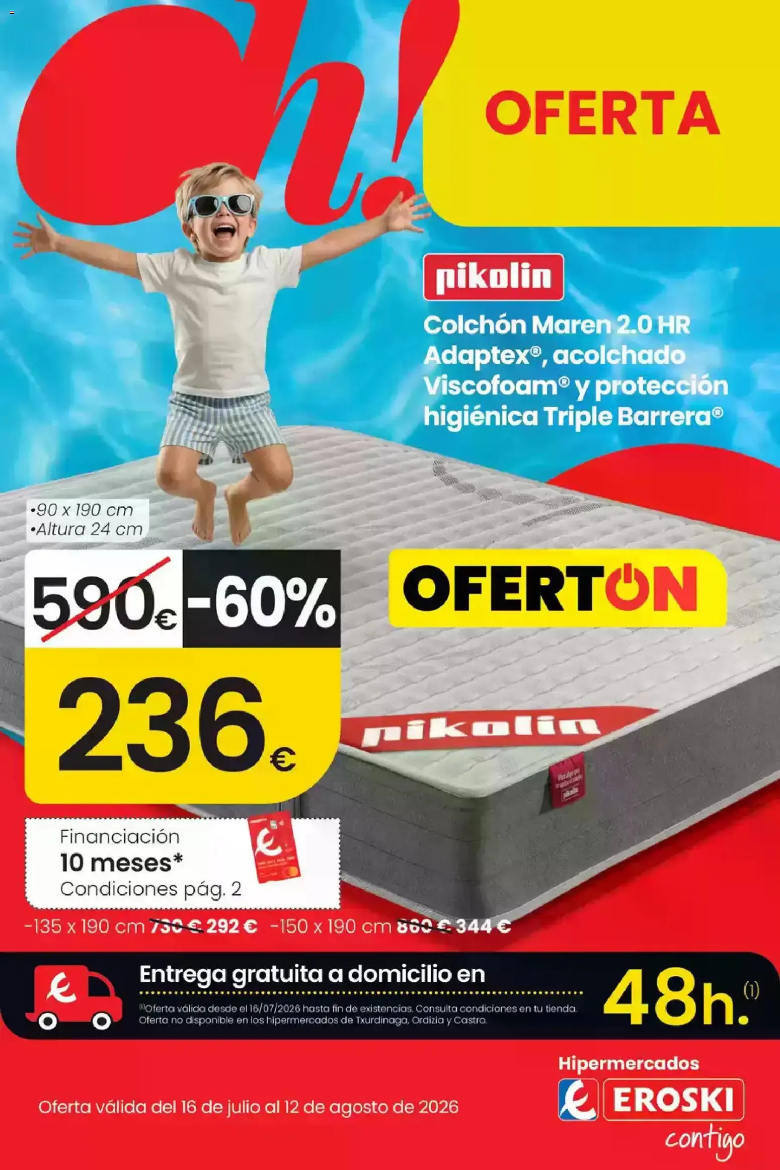 Catálogo de Eroski - Oferta Colchón Pikolin Maren 2.0 HR 16 de julio al 12 de agosto 2026 - Página 1