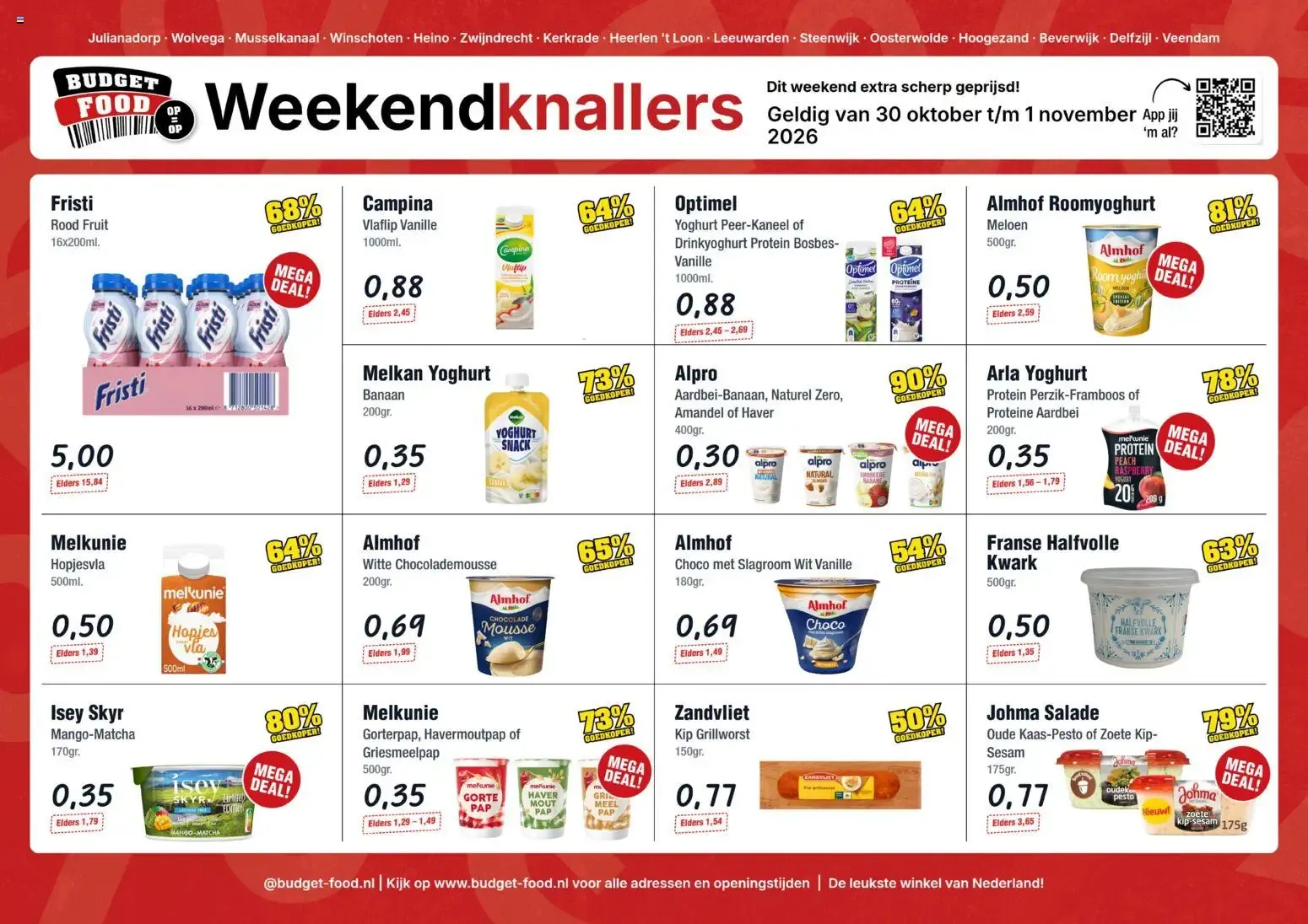 Budget Food Weekendknallers van 30 oktober tot 1 november 2026 - Folder pagina 1
