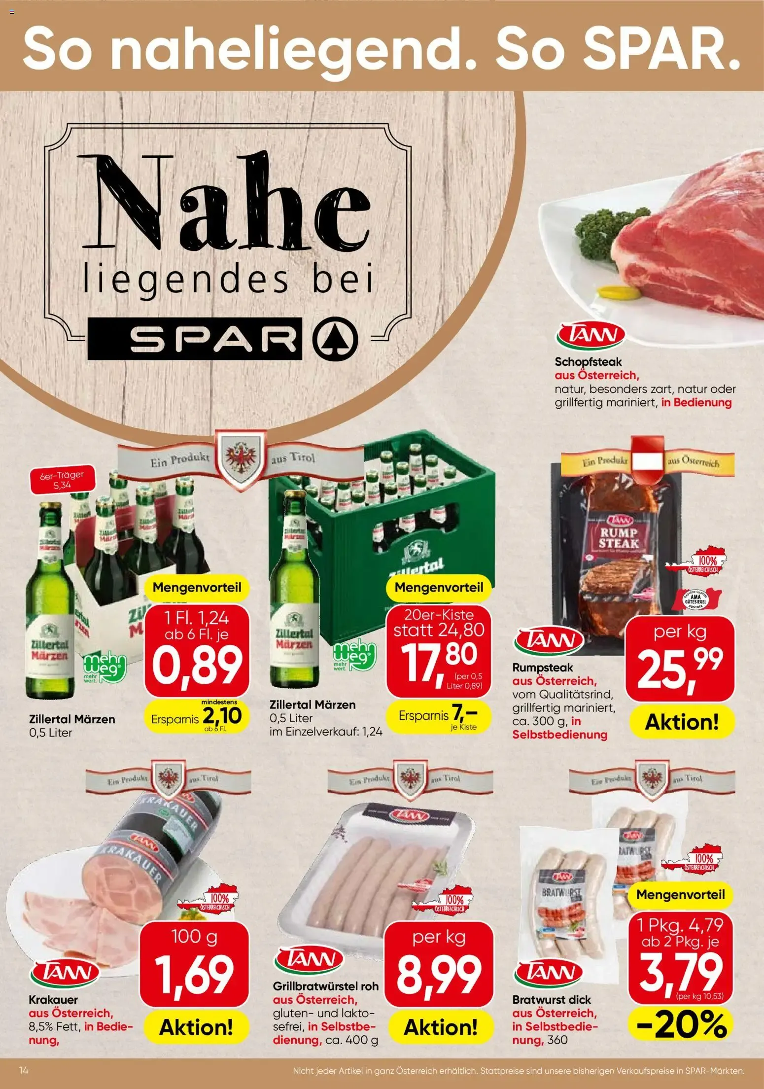 Spar Flugblatt - Tirol (18.06.2026) - Angebote und Prospekt von 18. Juni bis 30. Juni 2026 - Flugblätt seite  14