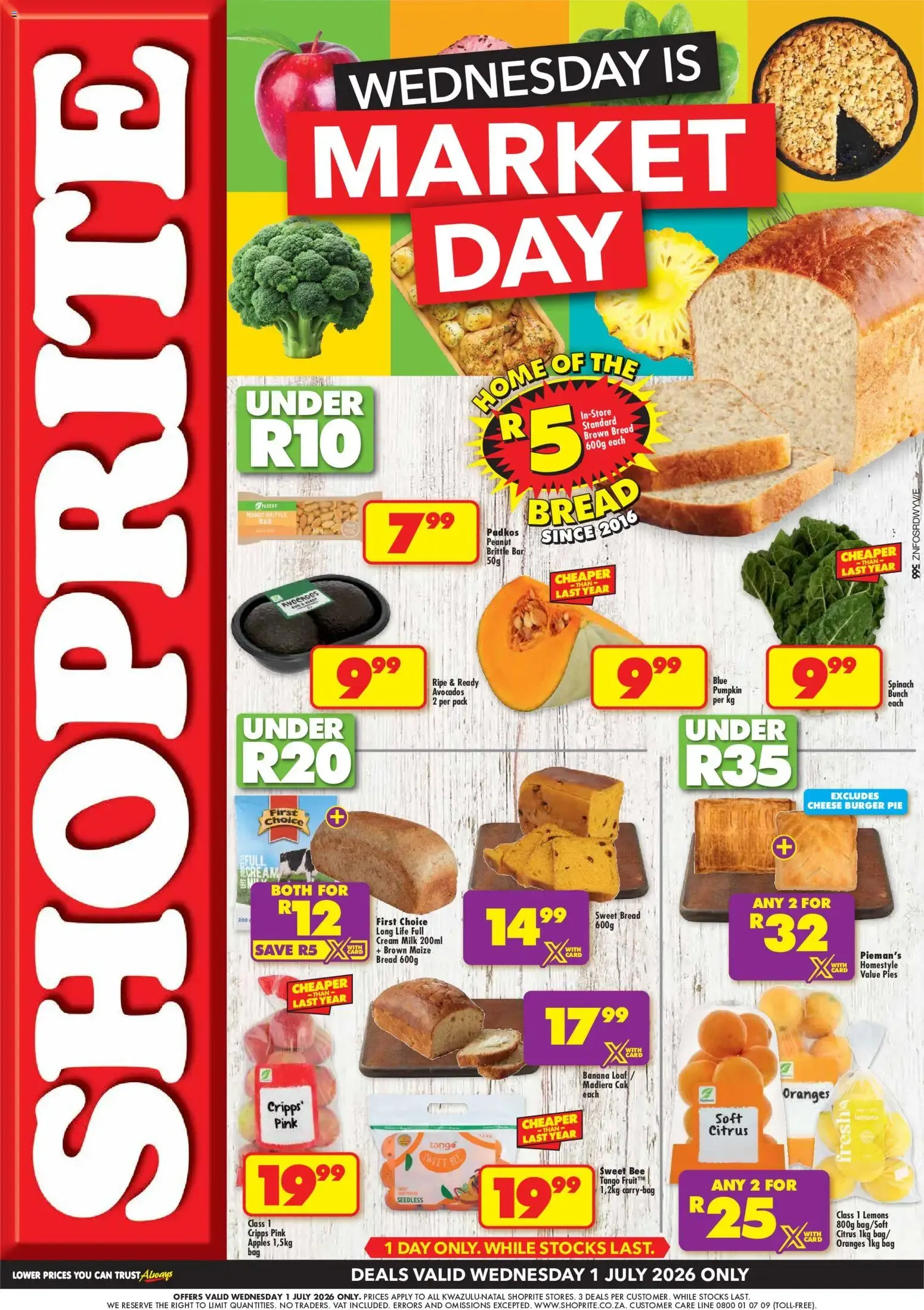 Shoprite - Kwazulu-Natal - Market Day Deals (01/07/2026 - 01/07/2026) → Online Catalogue from 1 July to 1 July 2026 - Catalogue Page 1