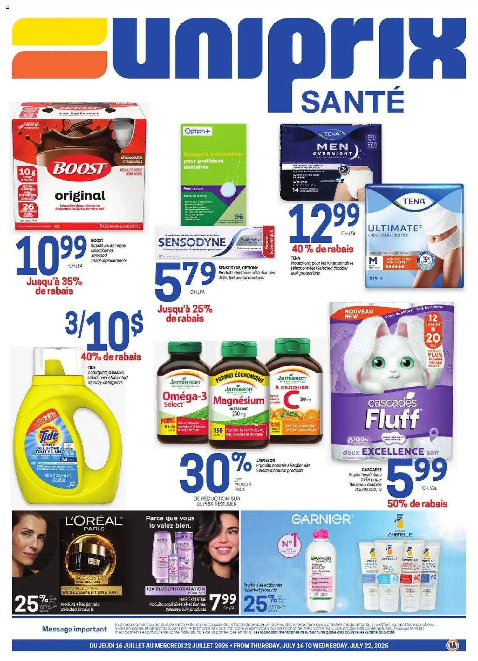 Uniprix - Uniprix Sante from Jul 16, 2026 > weekly specials & deals from July 16 to July 22 2026 - flyer page 1