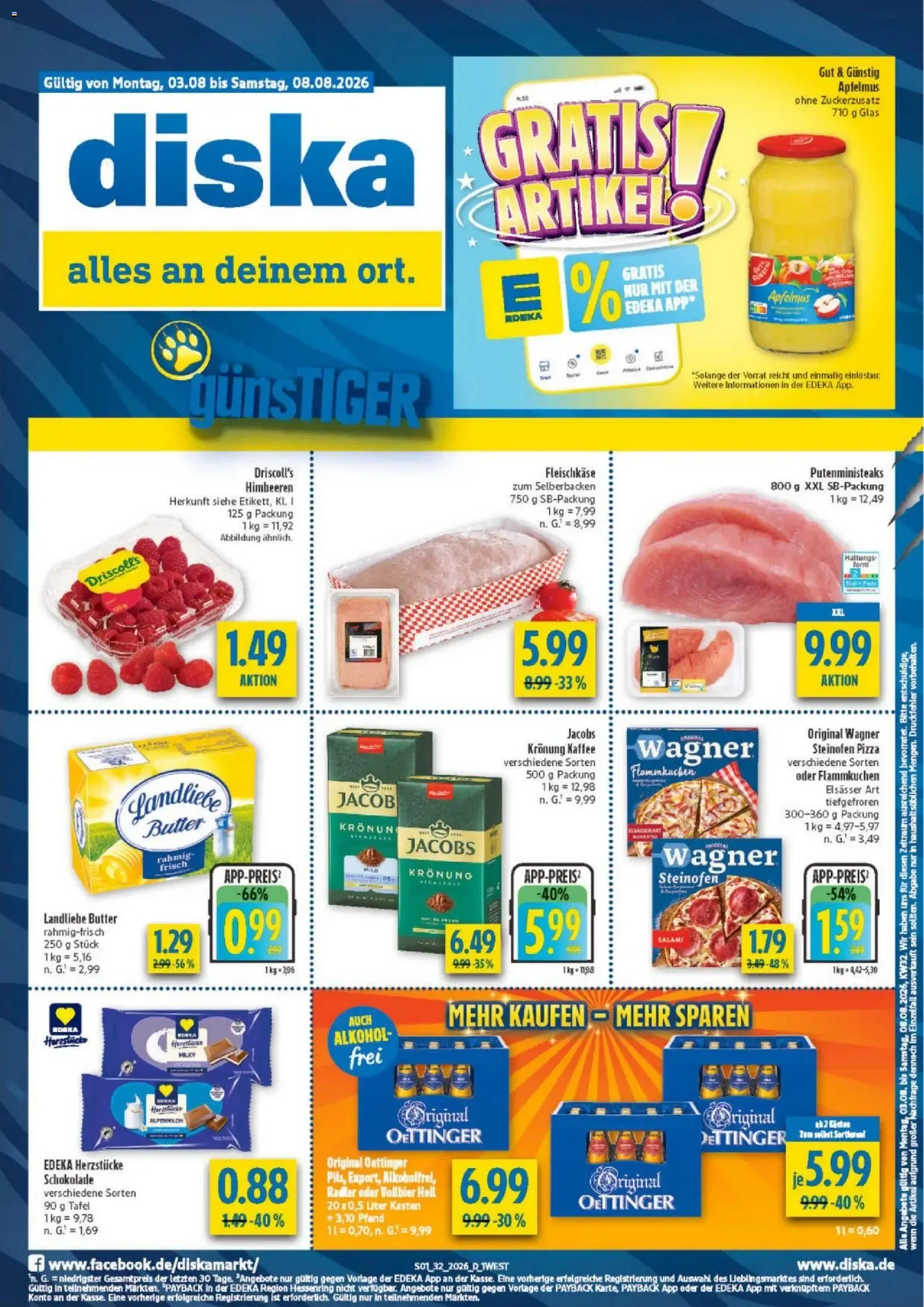 Diska - Diska Angebote Bayern KW32 (ab 03.08.2026) zum Blättern von 3. August bis 8. August 2026 - Prospekt seite 1