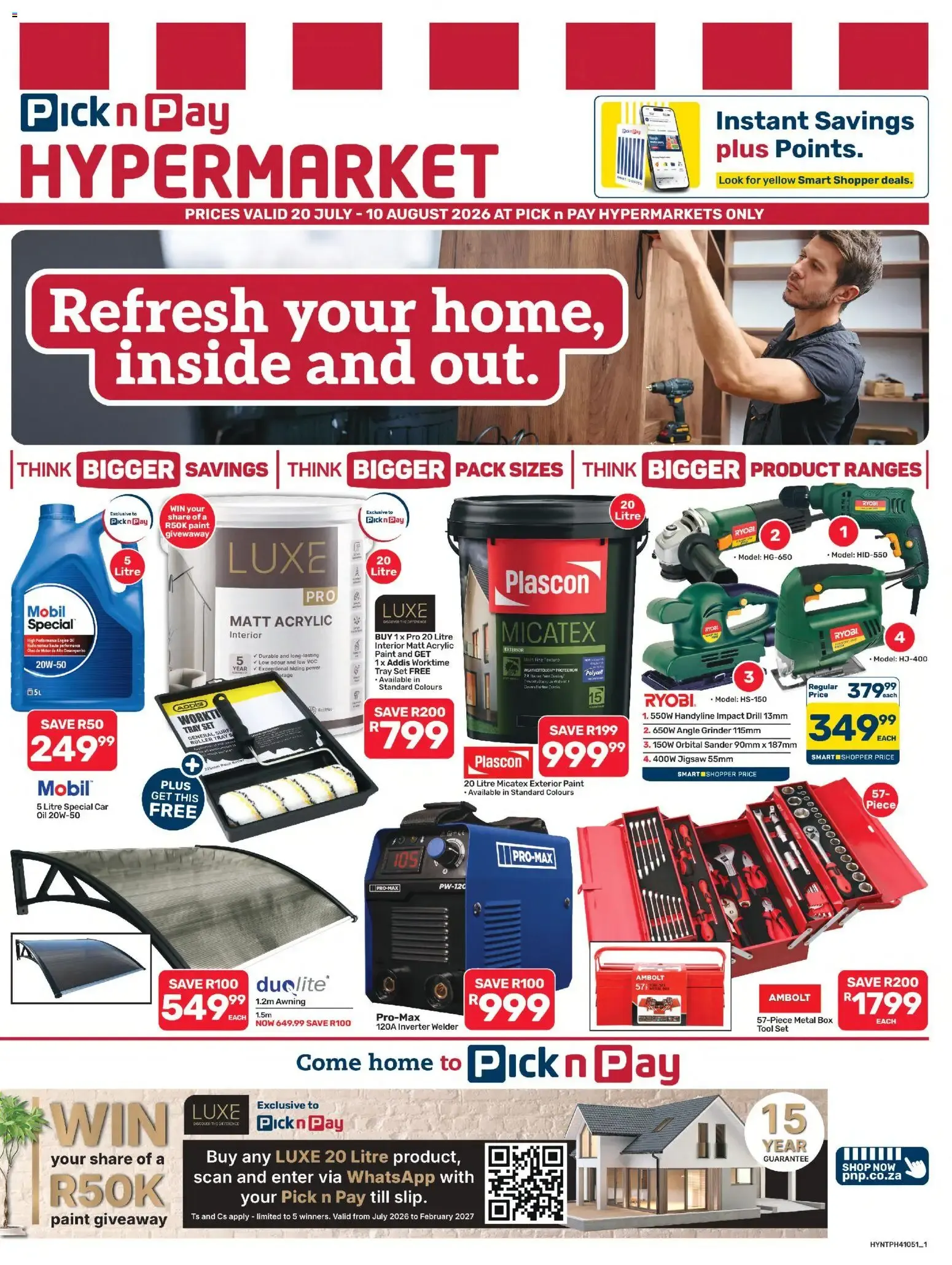 Pick n Pay - Hypermarket DIY Specials (20/07/2026 - 10/08/2026) Online from 20 July to 10 August 2026 - Catalogue Page 1