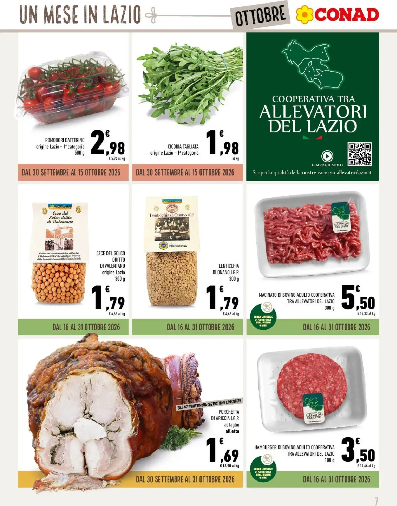 Gli Speciali Conad: Un Mese in Lazio a Tavola da 30 settembre a 31 ottobre di 2026 - Pagina del volantino 7