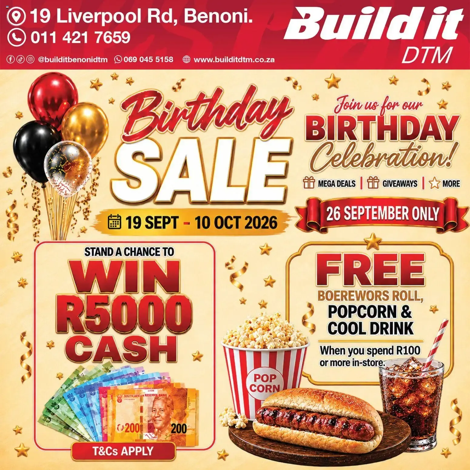 Build It Gauteng - Birthday sale celebration (19/09/2026 - 10/10/2026) Online from 19 September to 10 October 2026 - Catalogue Page 1