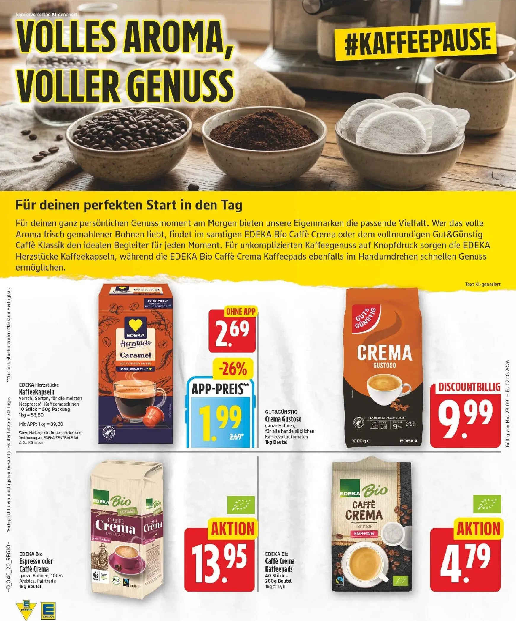 Edeka Prospekt – von Montag 28.09.2026 bis Freitag 02.10.2026 von 28. September bis 2. Oktober 2026 - Prospekt seite 20