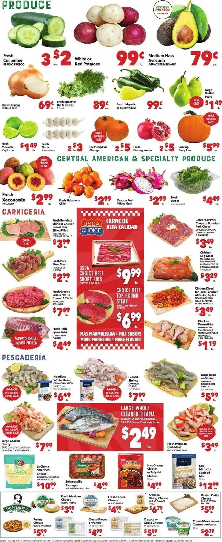 Weekly promotion Current Vallarta leaflet valid from Wednesday 10/21/2026 to Tuesday 10/27/2026 spanning from October 21 to October 27 2026 - Page 4 for Catalogue 365