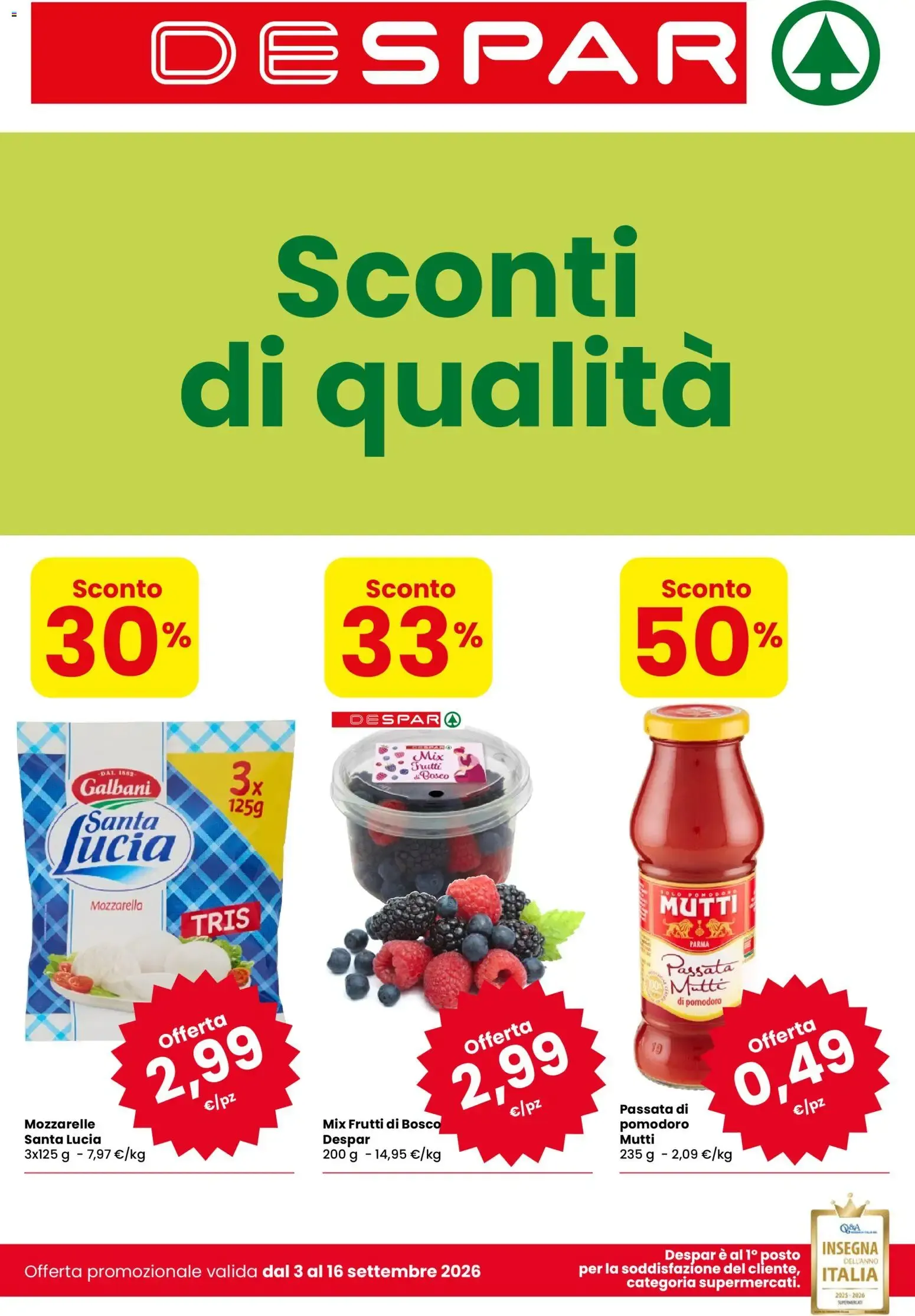 Nuovo Despar volantino dal 03/09/2026 > offerte anteprima 🛍️ da 3 settembre a 16 settembre di 2026 - Pagina del volantino 1