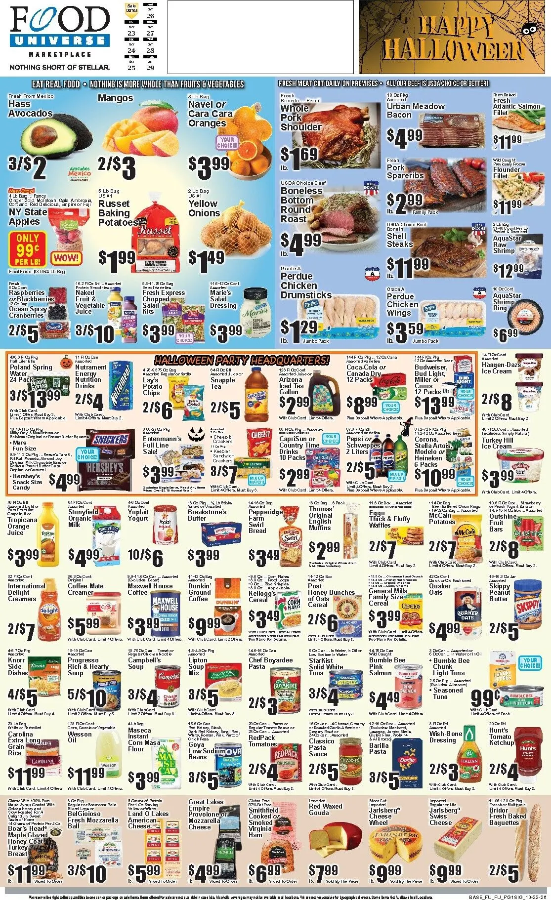 Current Food Universe leaflet valid from Friday 10/23/2026 to Thursday 10/29/2026