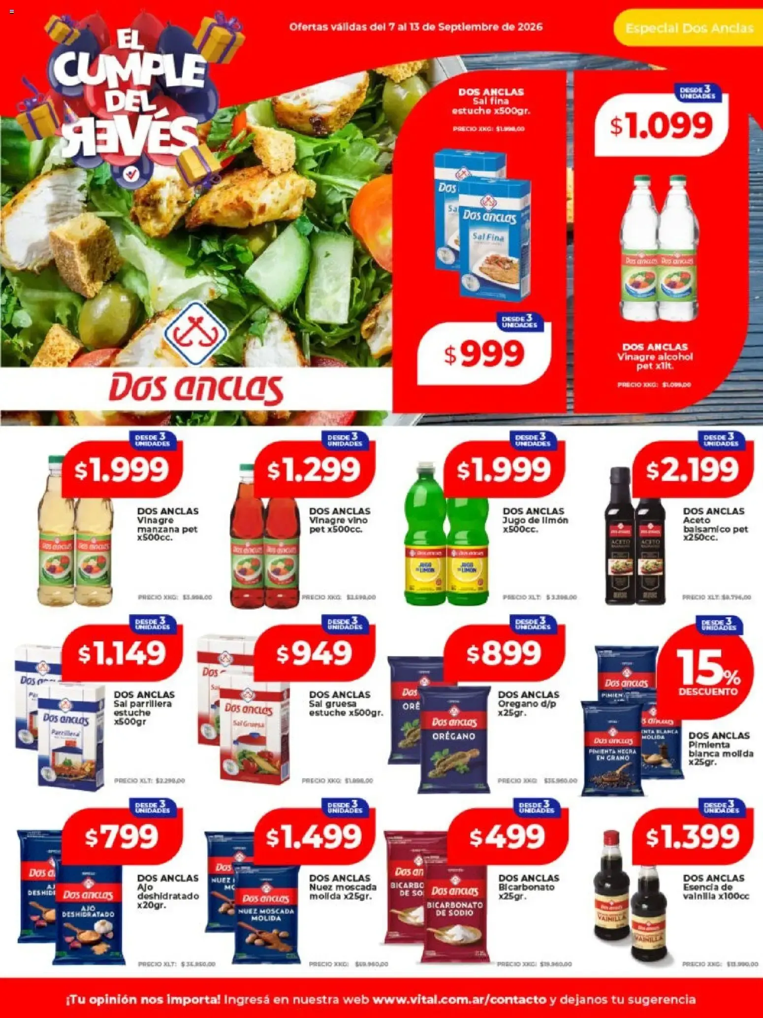 Ofertas de Vital Super Mayorista - El Cumple del Revés 7 de septiembre al 13 de septiembre 2026 - Página 9 del catálogo