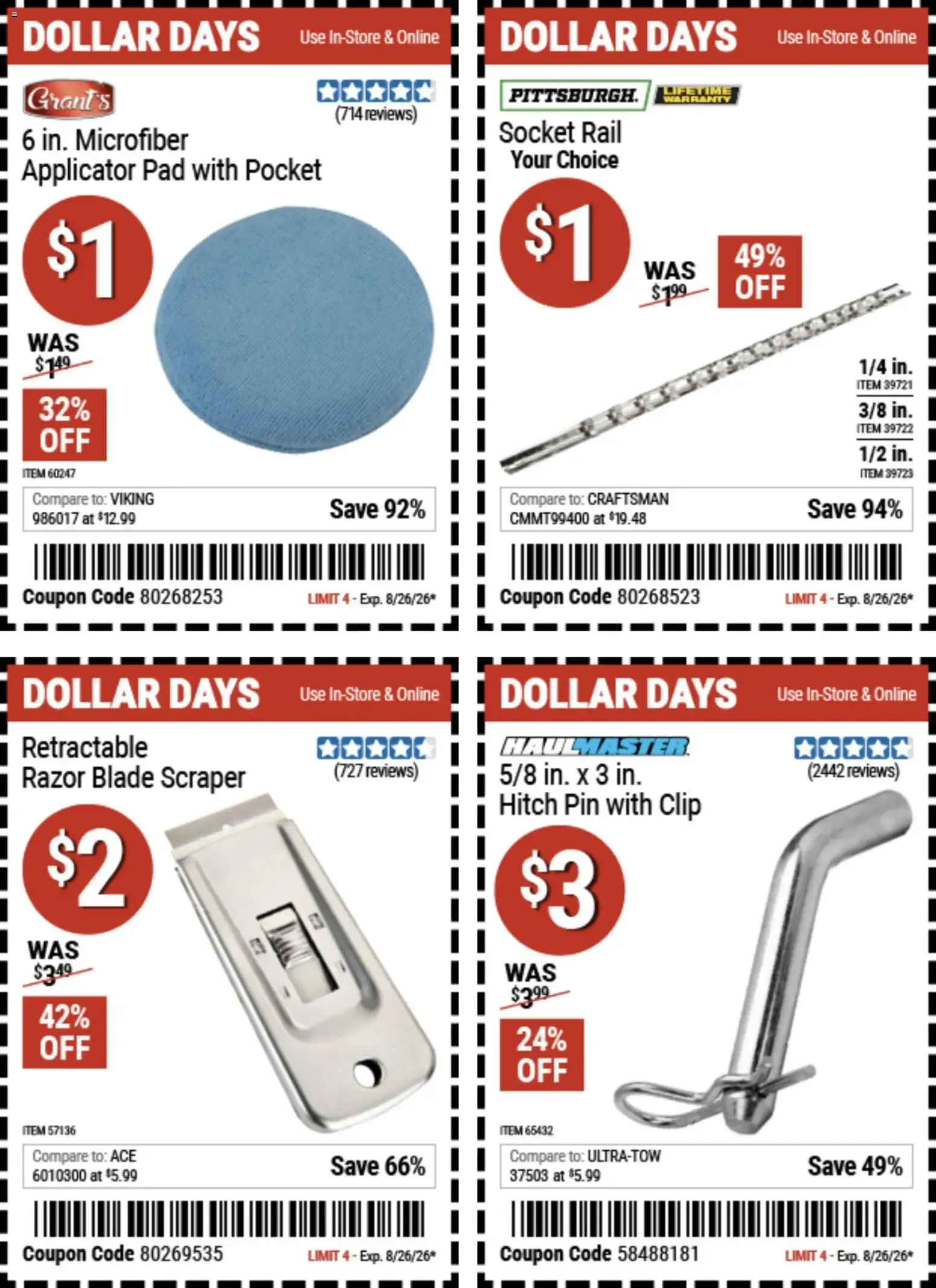 Weekly promotion Dollar Days spanning from August 13 to August 26 2026 - Page 2 for Catalogue 365
