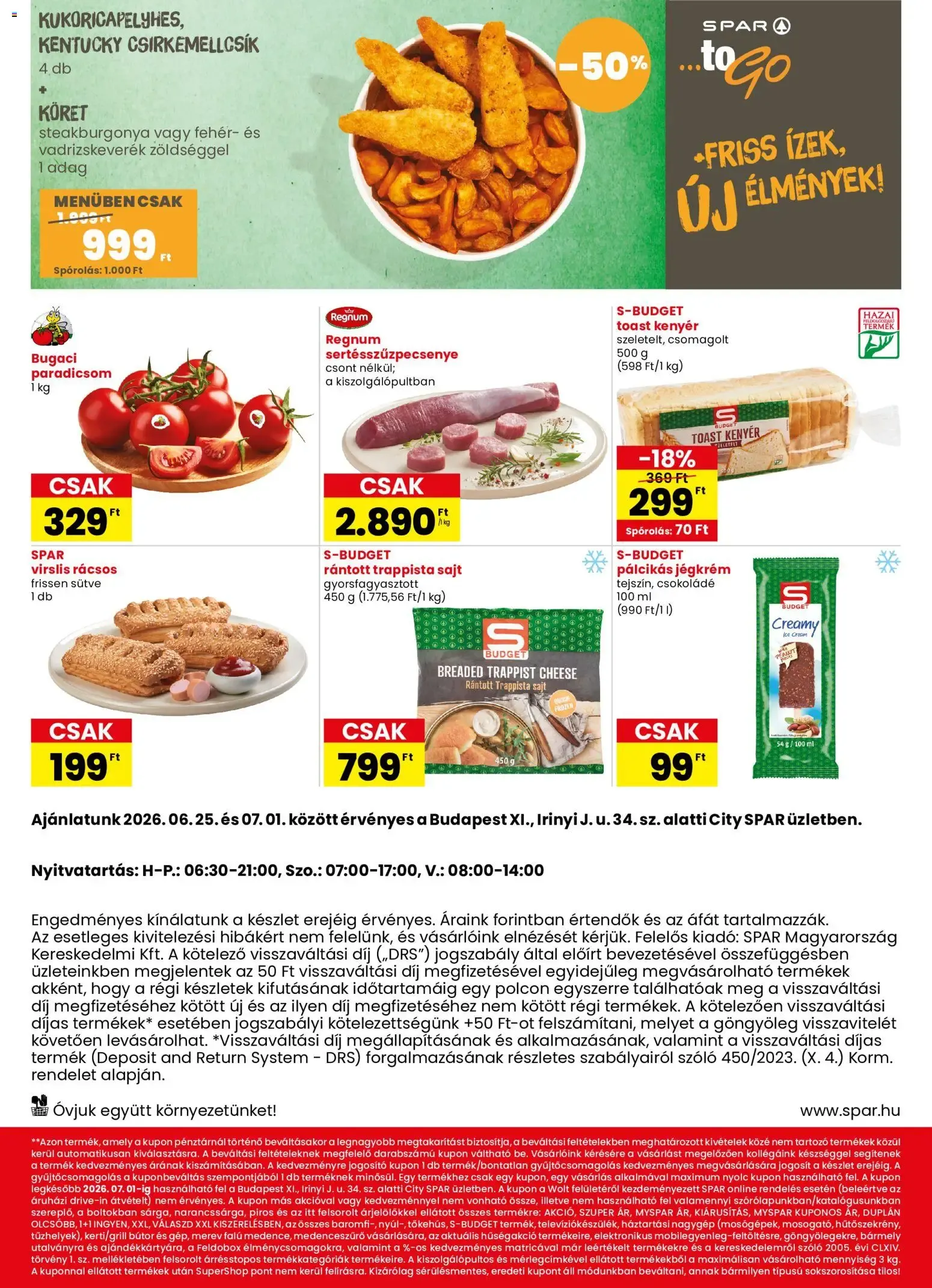 Katalógus Spar City Bp. Irinyi J. u. üzlet megújulás - 2026.06.25.-tól június 25.-tól július 1.-ig 2026. - Oldal 2