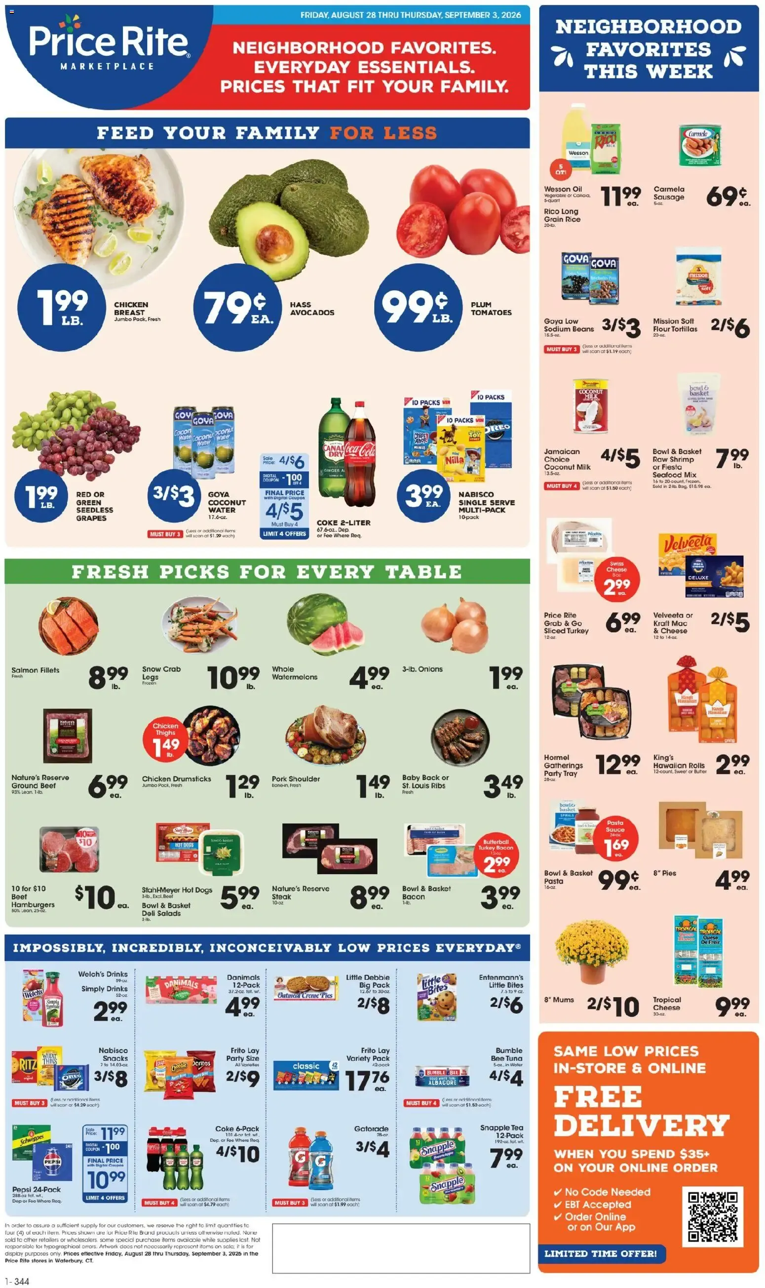 Weekly ad Price Rite: Neighborhood Favorites, Everyday Essentials. Prices That Fit Your Family. from August 28 to September 3 2026 - Page 1