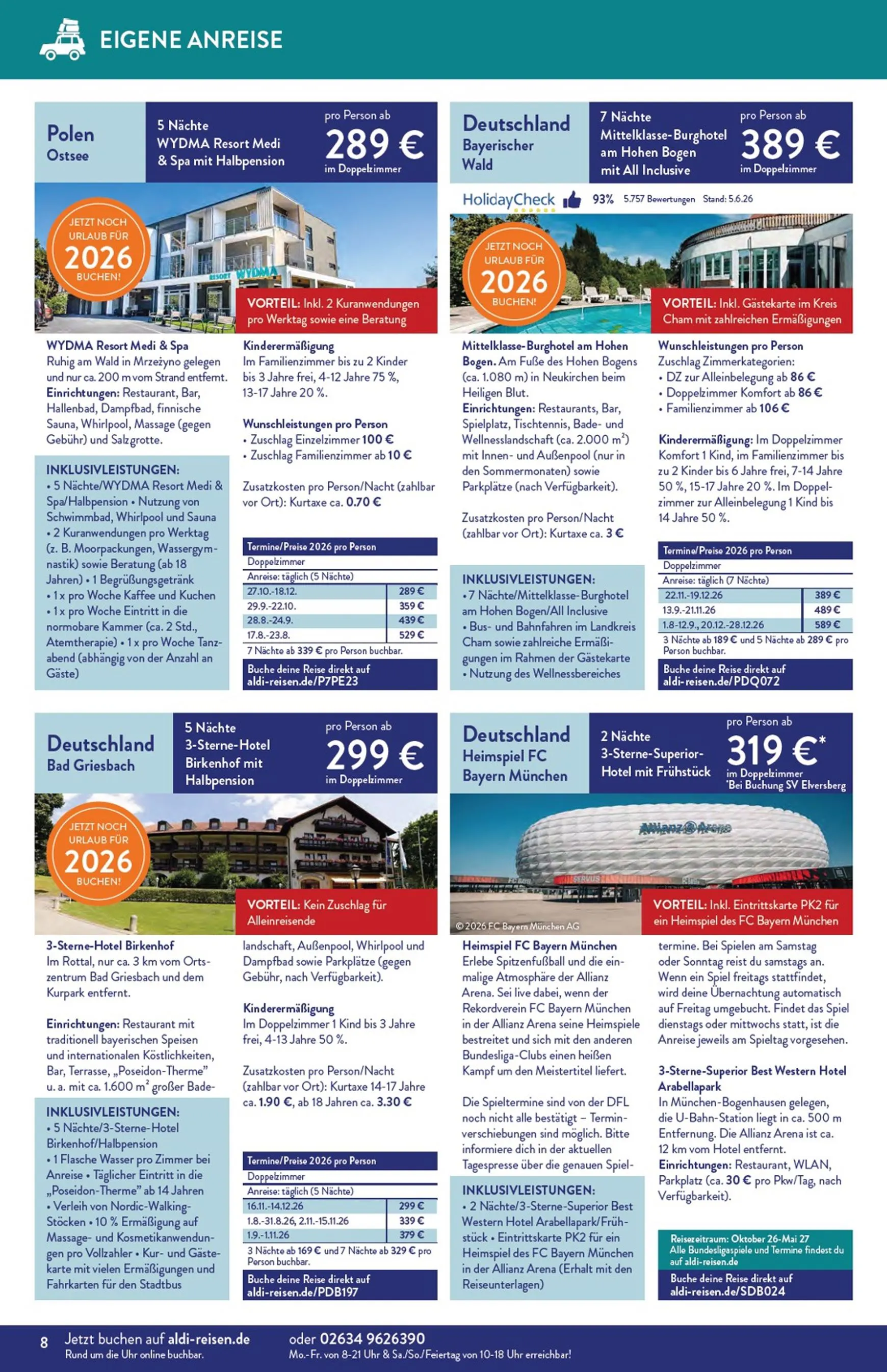 ALDI REISEN - Die Welt Entdecken! (Ausgabe August) von 3. August bis 31. August 2026 - Prospekt seite 8