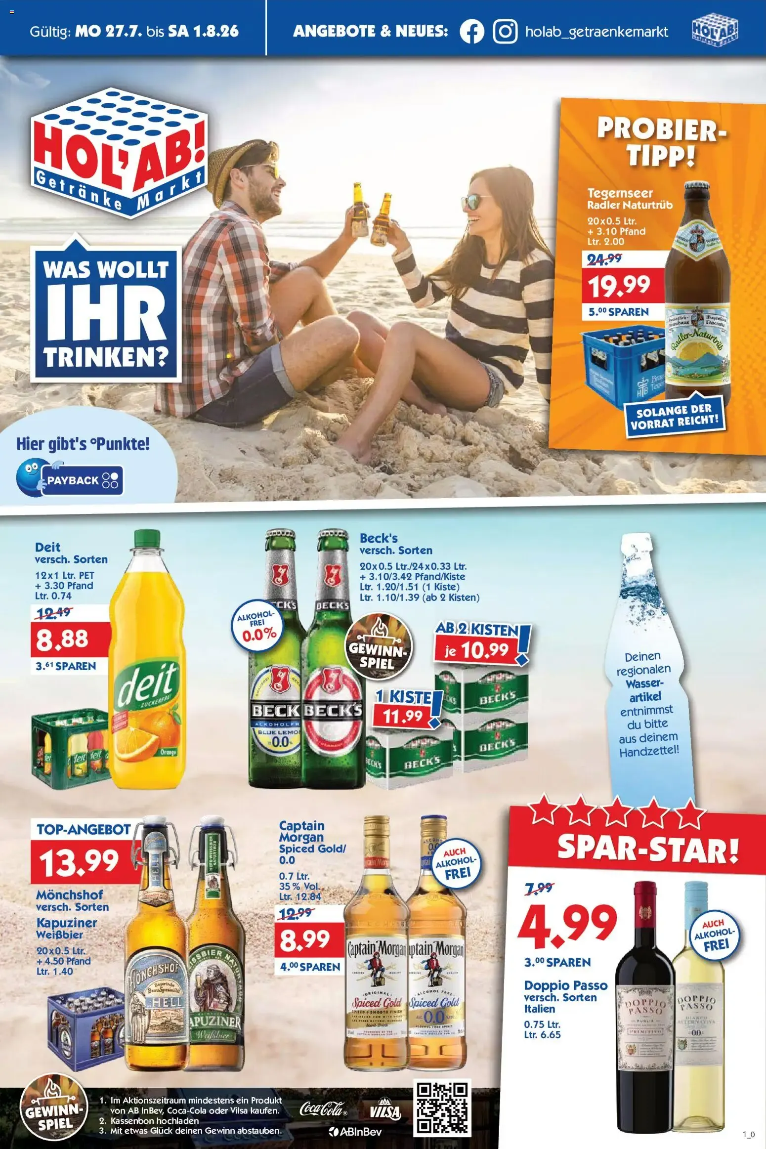 HOL'AB! Getränke Markt von 27. Juli bis 1. August 2026 - Prospekt seite 1