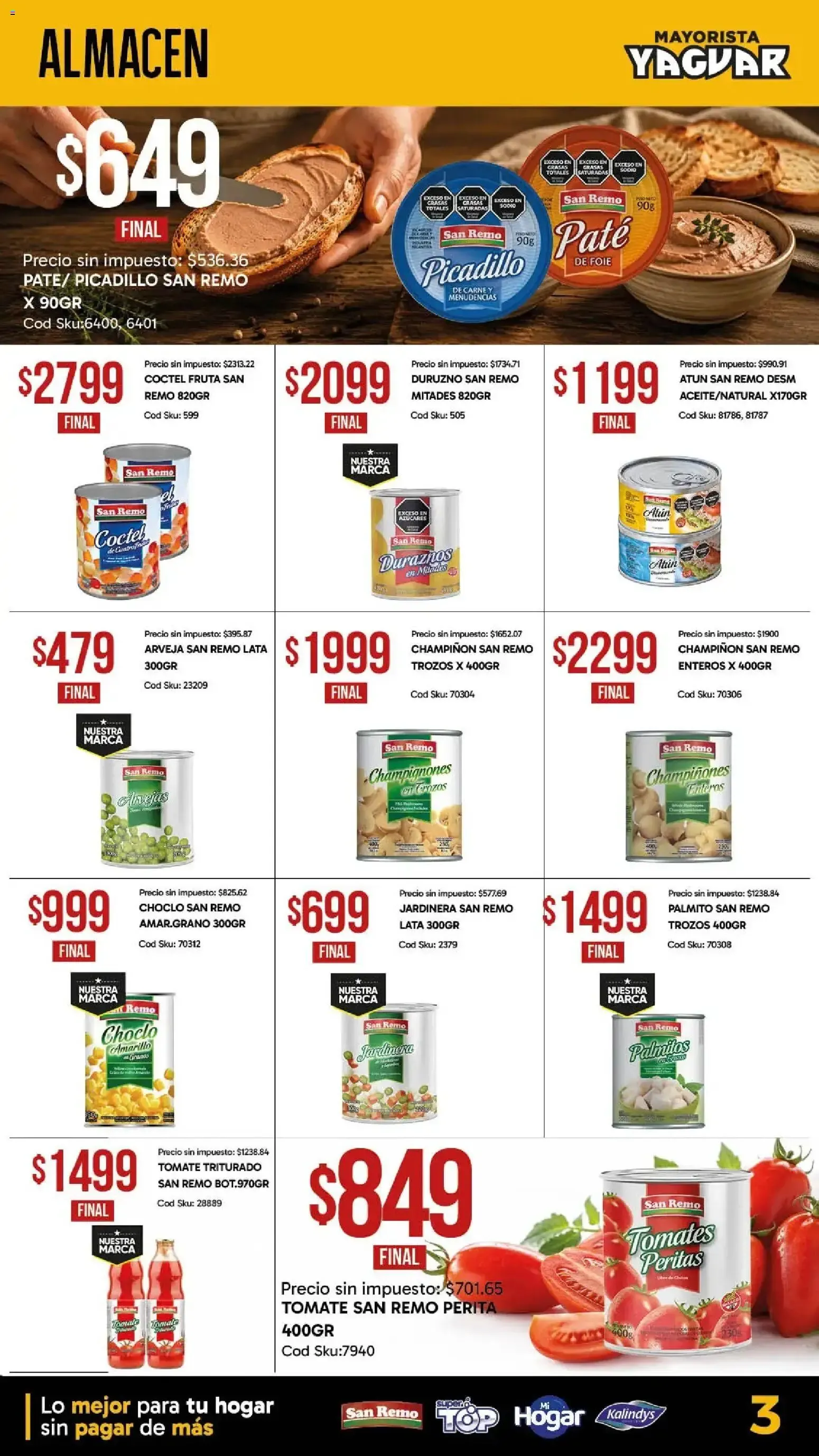 Ofertas de Mayorista Yaguar - Nuestras Marcas Para Todos 31 de agosto al 13 de septiembre 2026 - Página 3 del catálogo