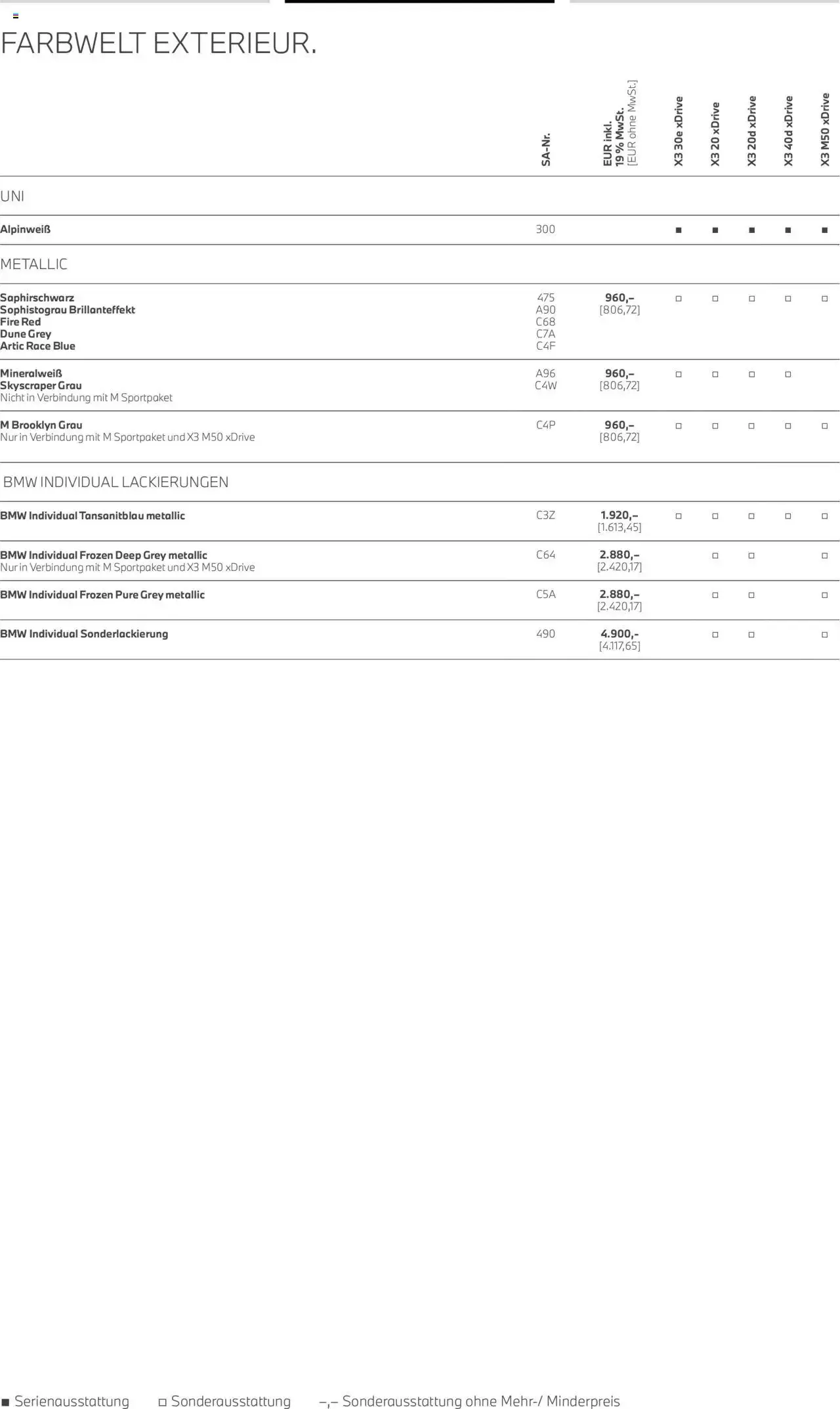 The X3 von 1. August bis 31. Dezember 2026 - Prospekt seite 16