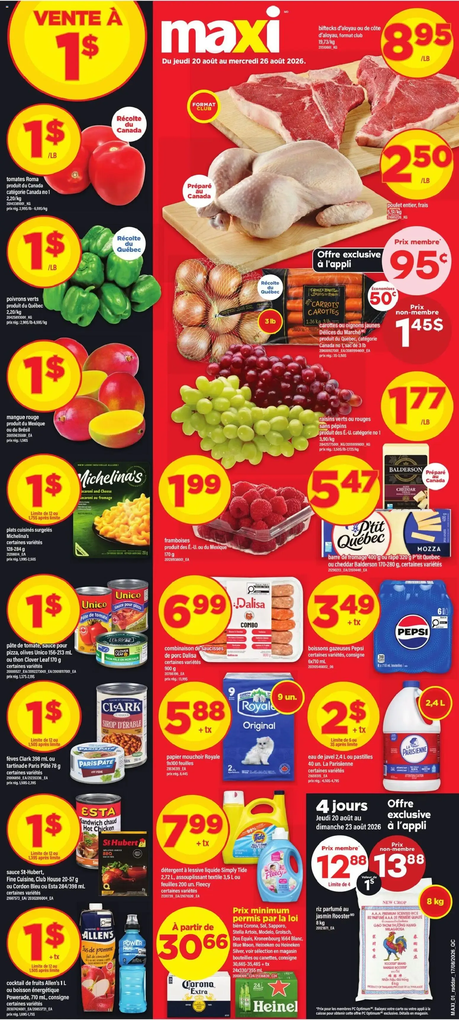 Maxi weekly flyer / circulaire from Aug 20, 2026 > weekly specials & deals from August 20 to August 26 2026 - flyer page 1