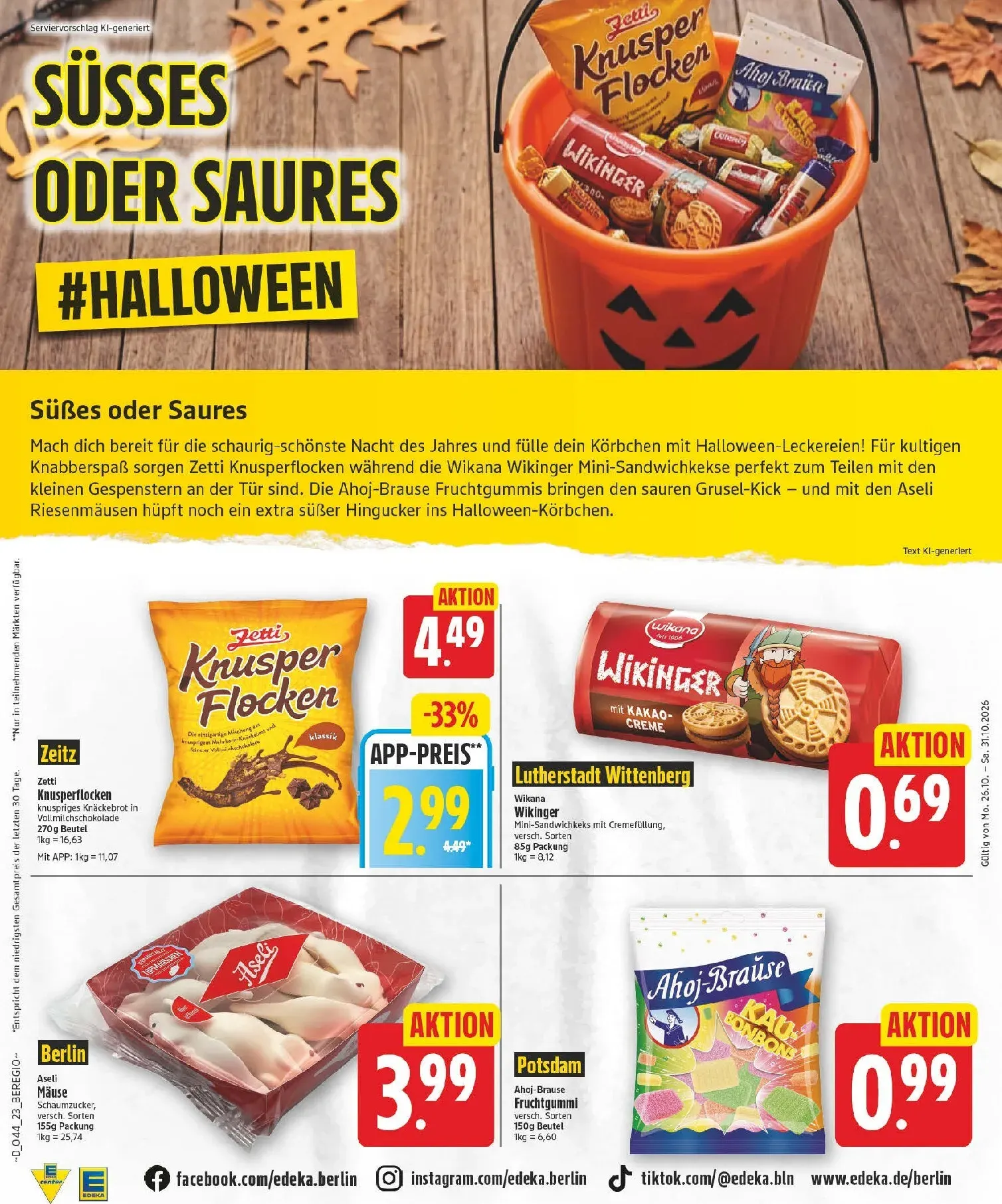 Edeka Prospekt nächste Woche – von Montag 26.10.2026 bis Samstag 31.10.2026 von 26. Oktober bis 31. Oktober 2026 - Prospekt seite 23