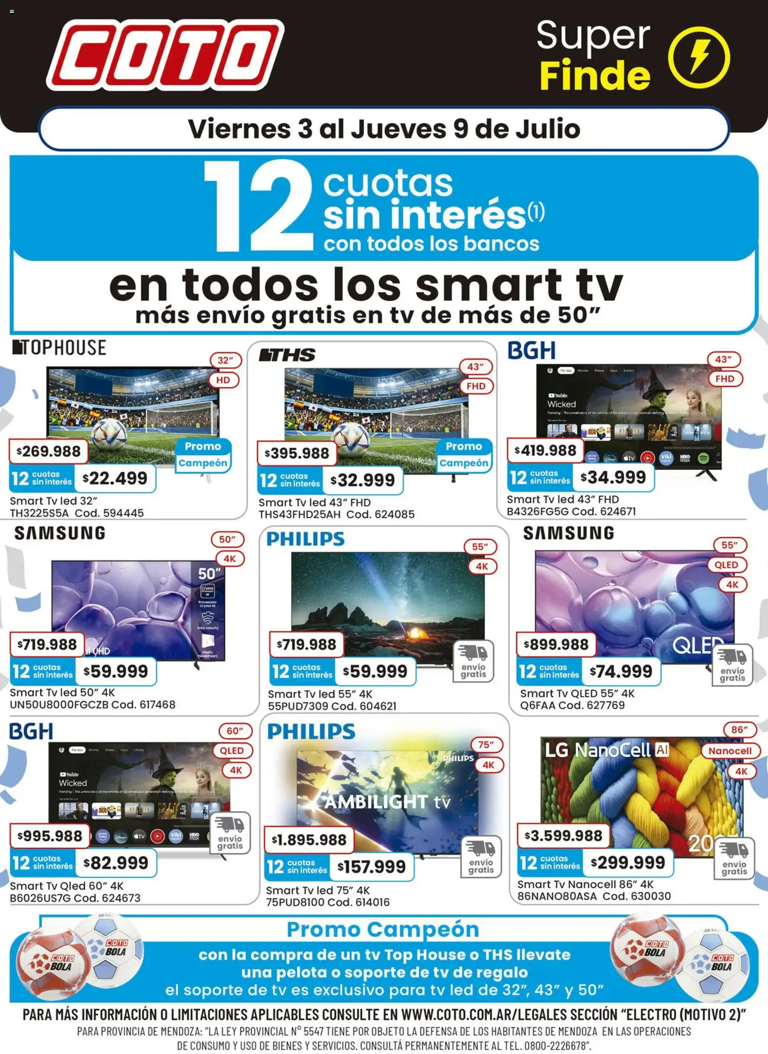 Ofertas de Coto Super Finde Smart TV 3 de julio al 9 de julio 2026 - Página 1 del catálogo