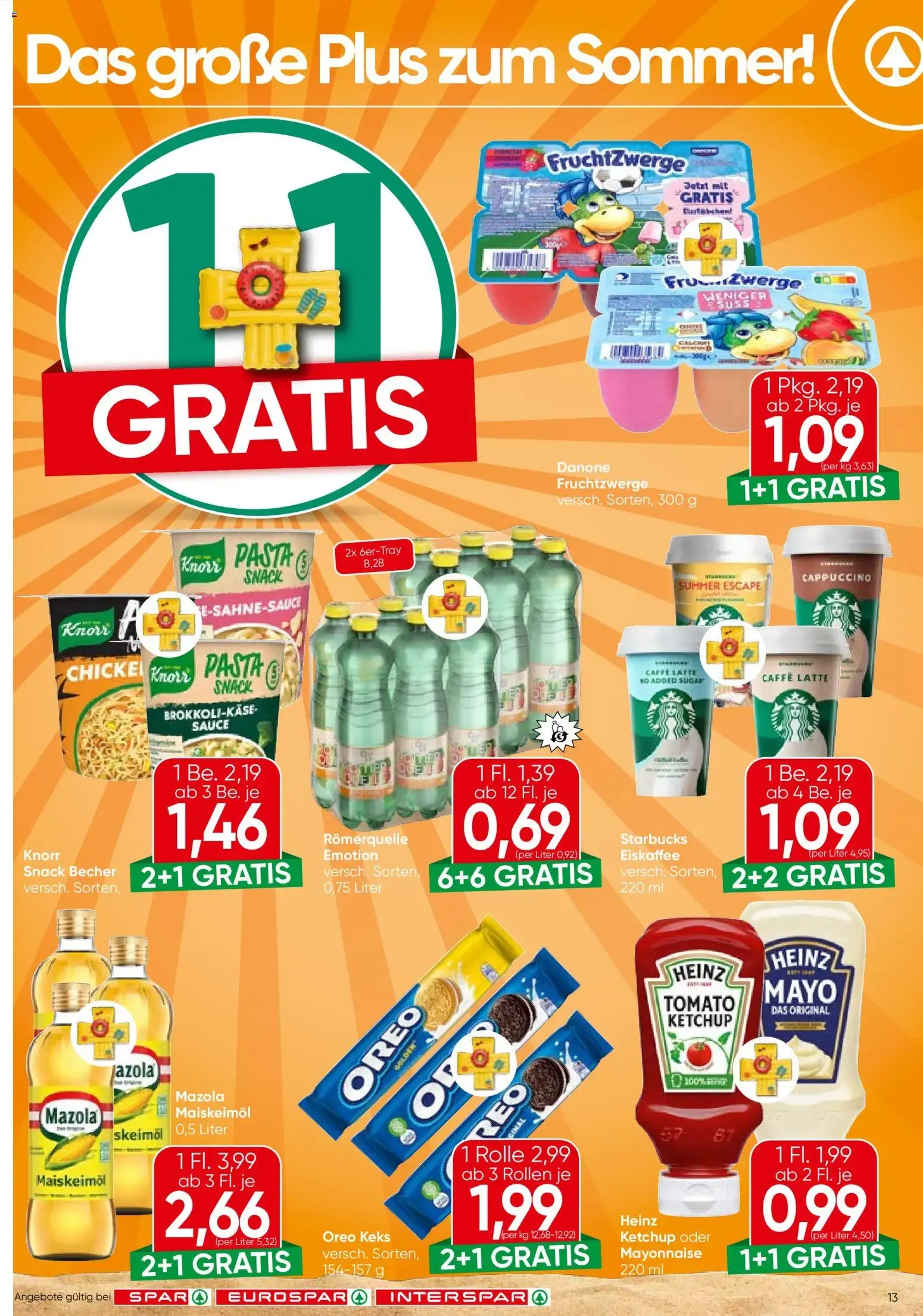 Spar Flugblatt - Niederösterreich (09.07.2026) - Angebote und Prospekt von 9. Juli bis 15. Juli 2026 - Flugblätt seite  13