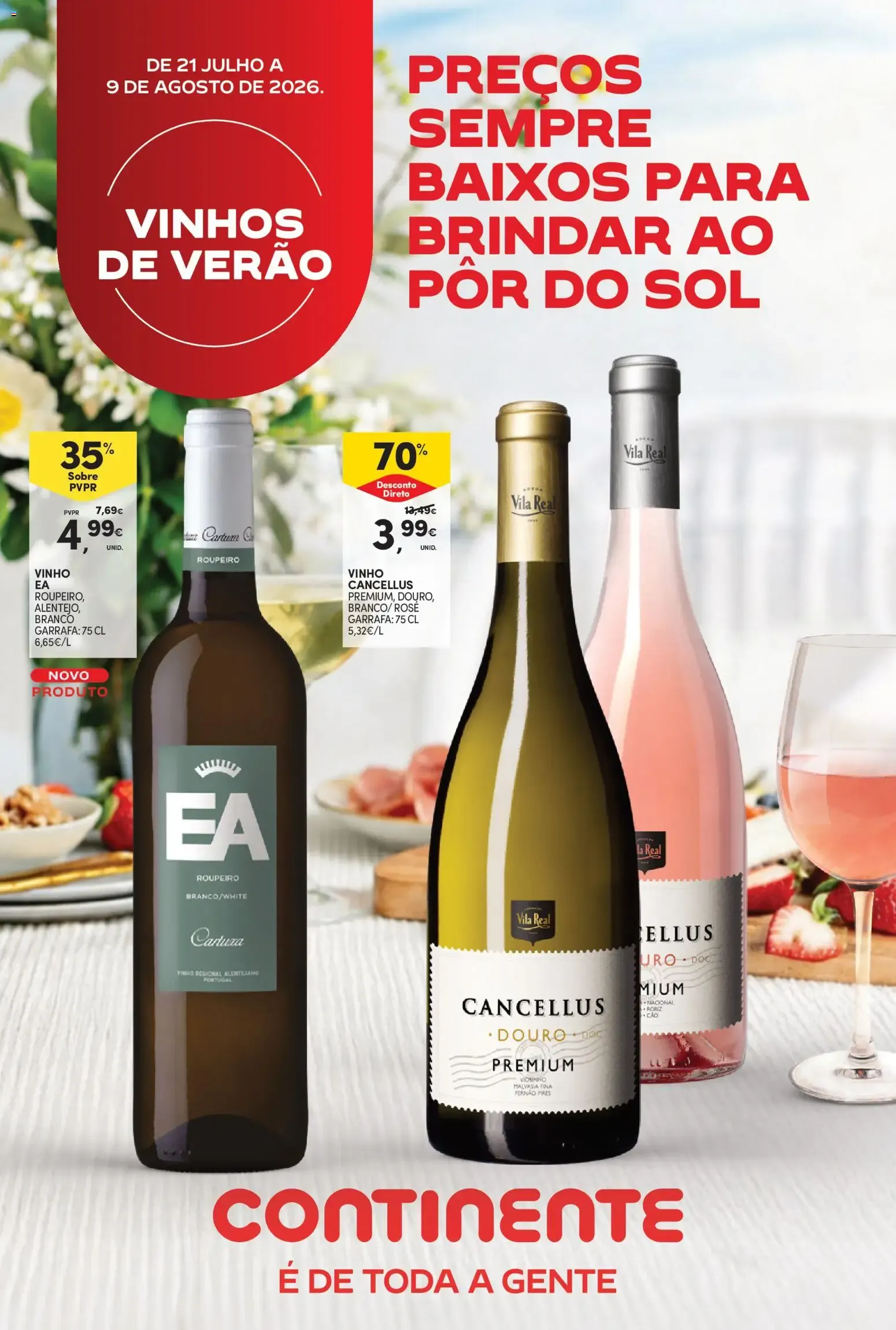 Folheto Continente - Vinhos de Verão » de 21/07/2026 - 09/08/2026 de 21 de julho até 9 de agosto 2026 - Pagina 1