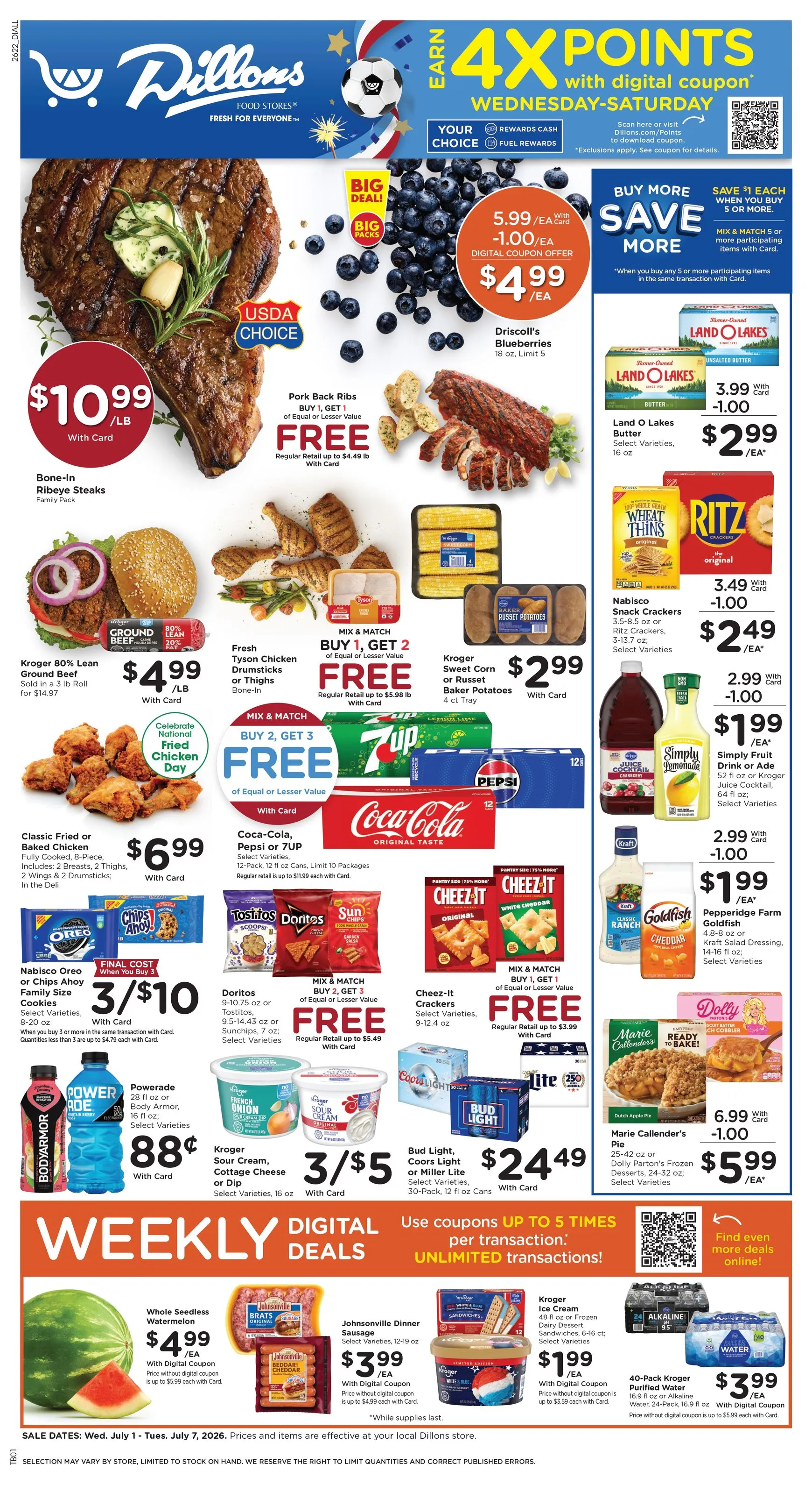 Weekly ad Current Dillons leaflet valid from Wednesday 07/01/2026 to Tuesday 07/07/2026 from July 1 to July 7 2026 - Page 1