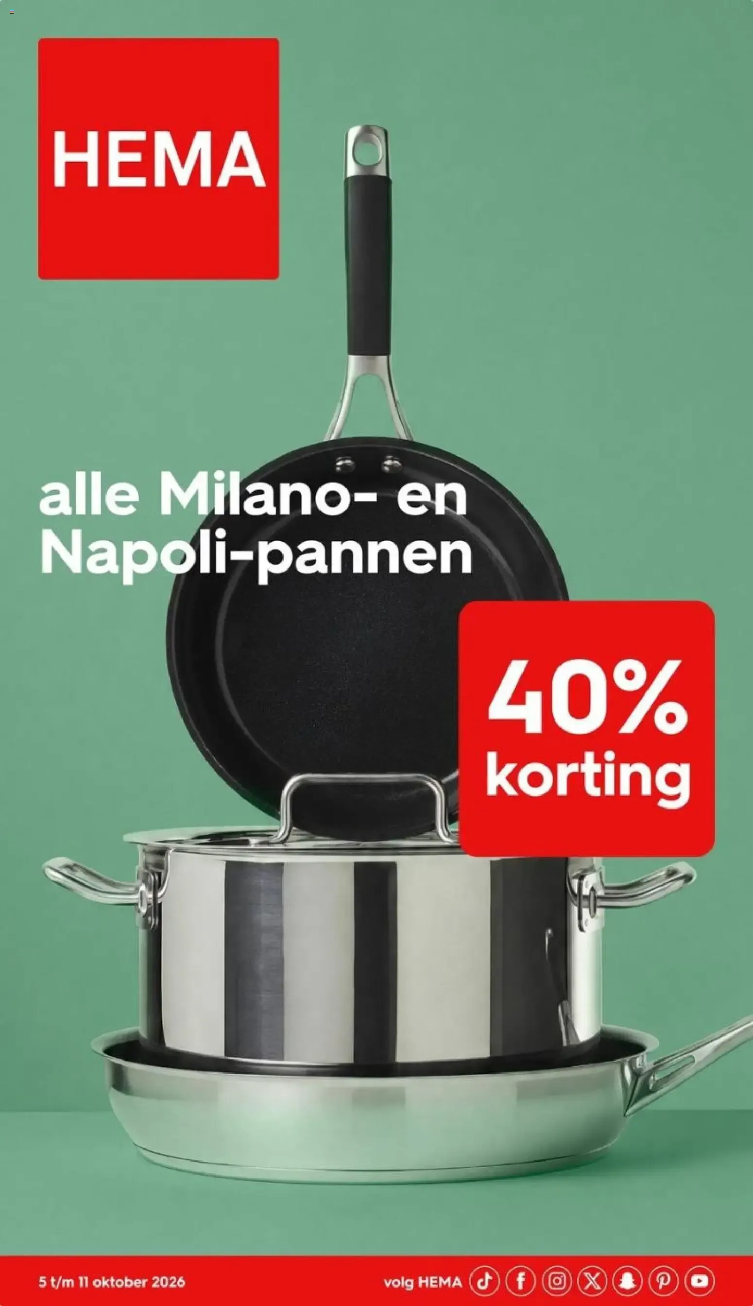 HEMA: Alle Milano- en Napoli-pannen met 40% korting