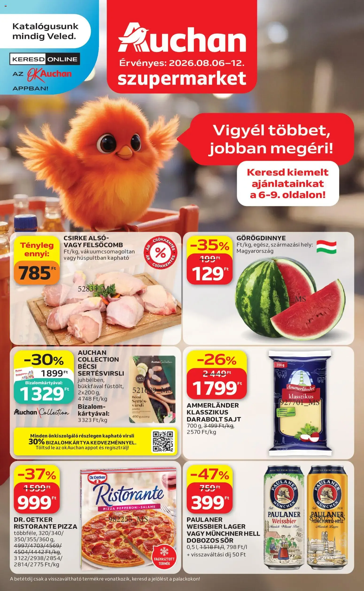Katalógus Auchan Szupermarket akciós újság - 2026.08.06. -tól/töl > akció, lapozható szórólap 🛍️ augusztus 6.-tól augusztus 12.-ig 2026. - Oldal 1