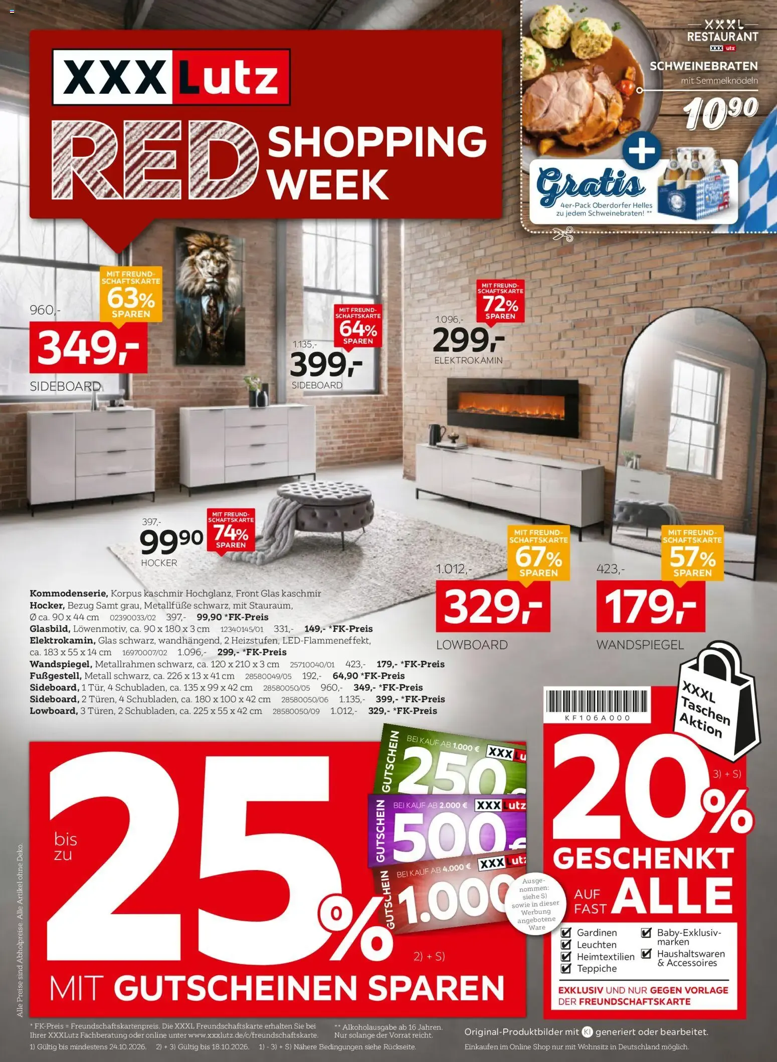XXXLutz RED SHOPPING WEEK von 10. Oktober bis 24. Oktober 2026 - Prospekt seite 1