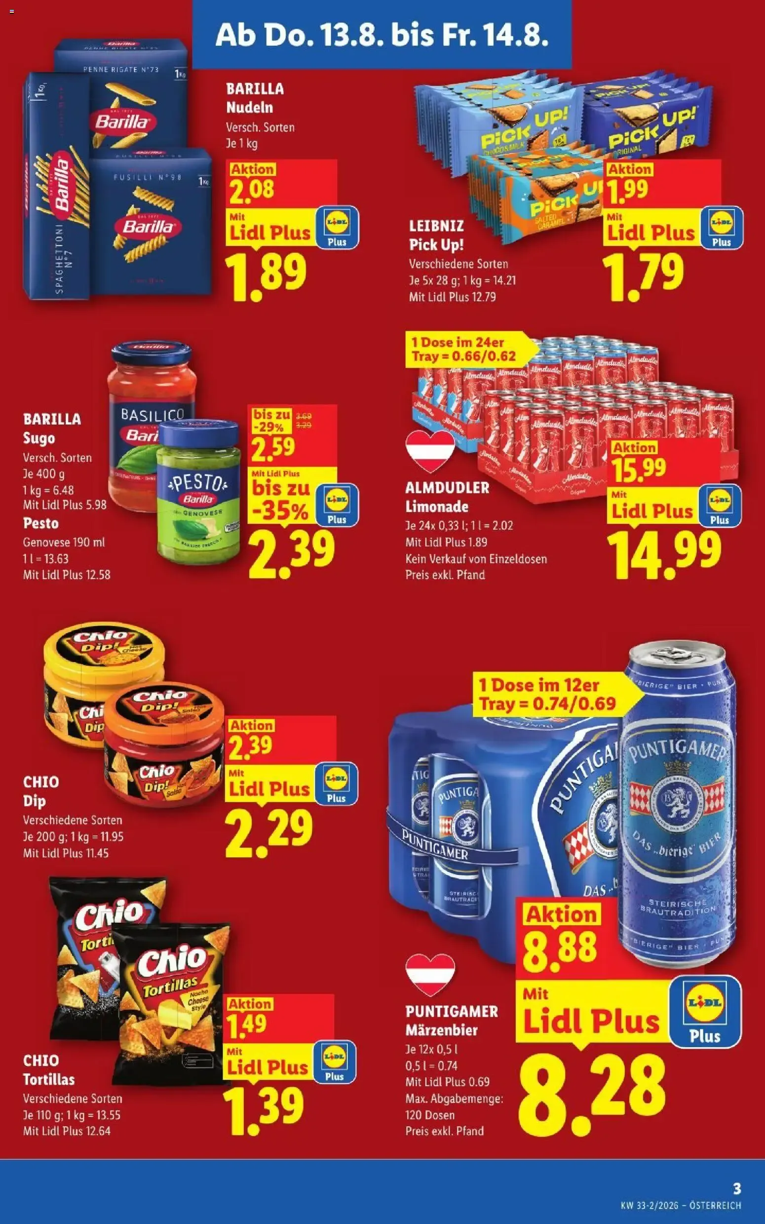 Lidl - Flugblatt ab 13.08.2026 - Angebote ab donnerstag von 13. August bis 14. August 2026 - Flugblätt seite  3