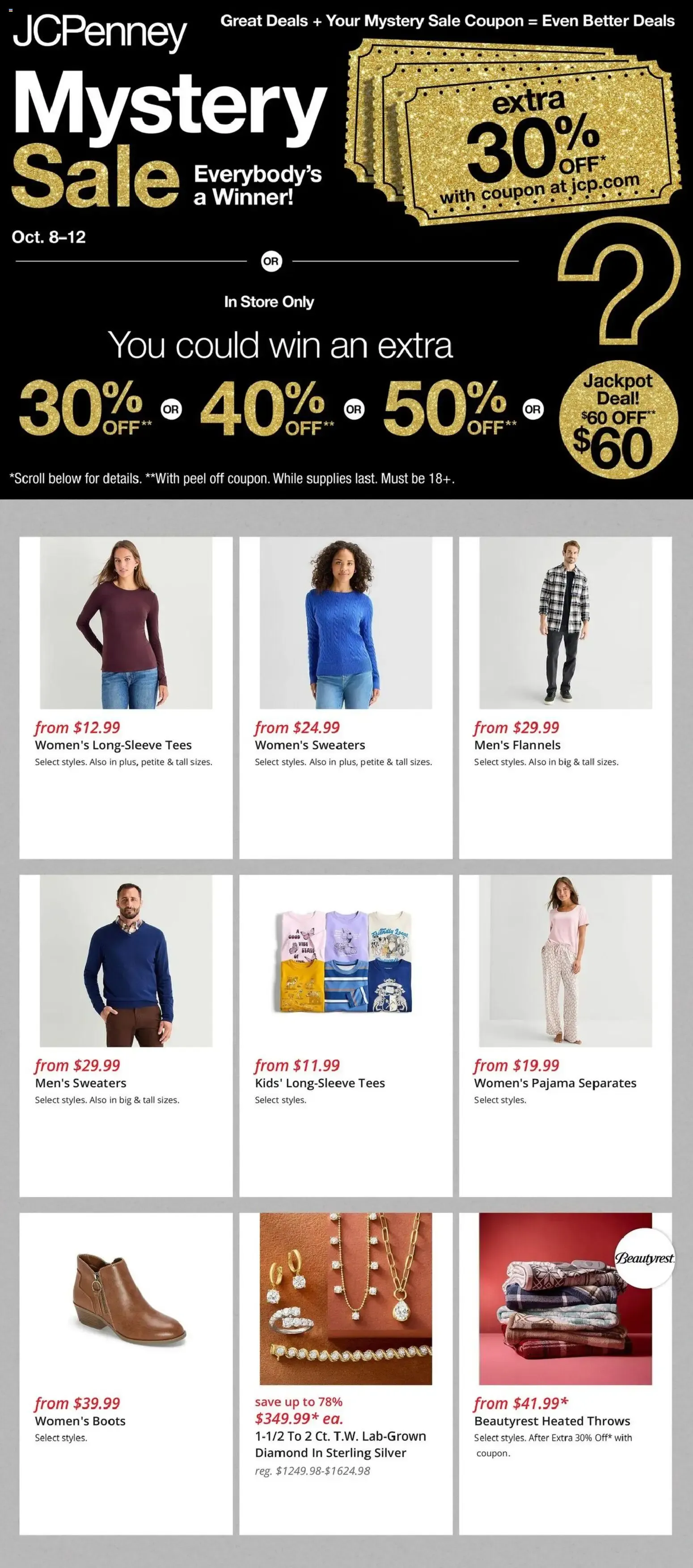 Weekly ad JCPenney Mystery Sale from October 8 to October 12 2026 - Page 1