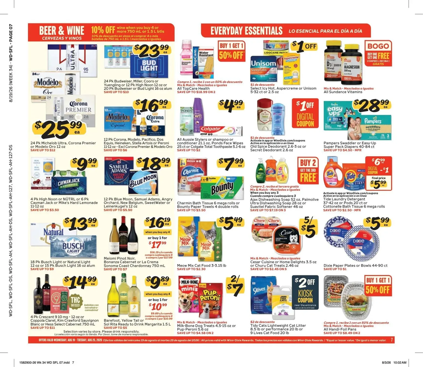 Weekly promotion Current Winn-Dixie leaflet valid from Wednesday 08/19/2026 to Tuesday 08/25/2026 spanning from August 19 to August 25 2026 - Page 7 for Catalogue 365