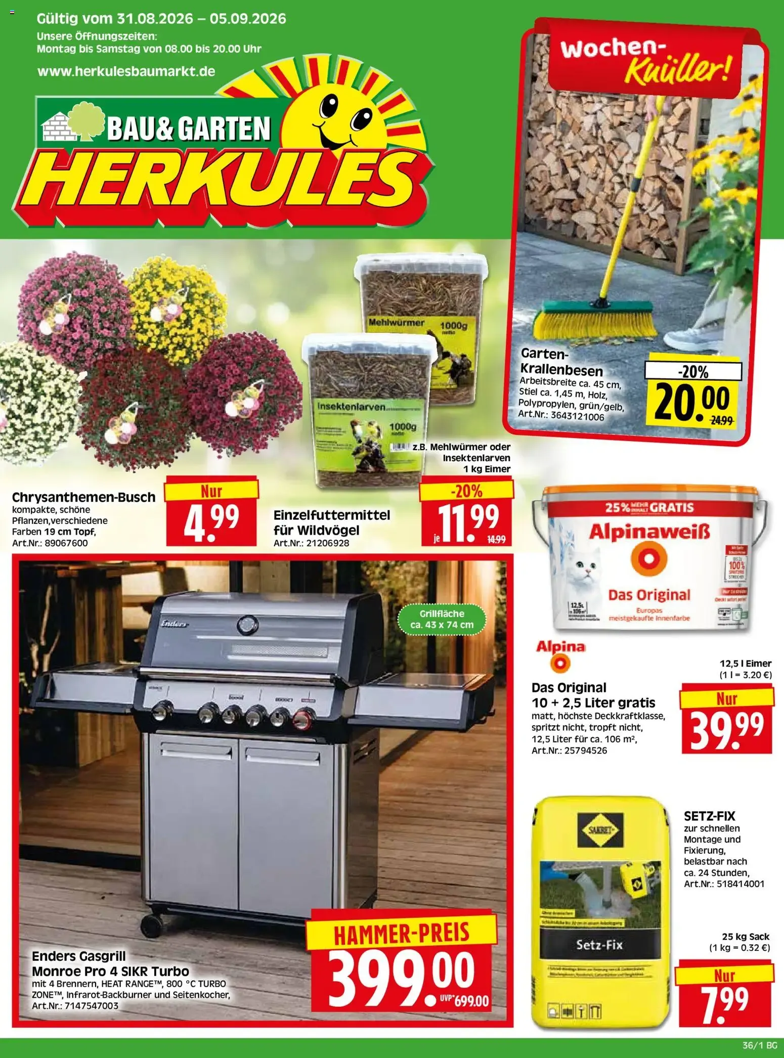 HERKULES Bau & Garten (ab 31.08.2026) zum Blättern von 31. August bis 5. September 2026 - Prospekt seite 1