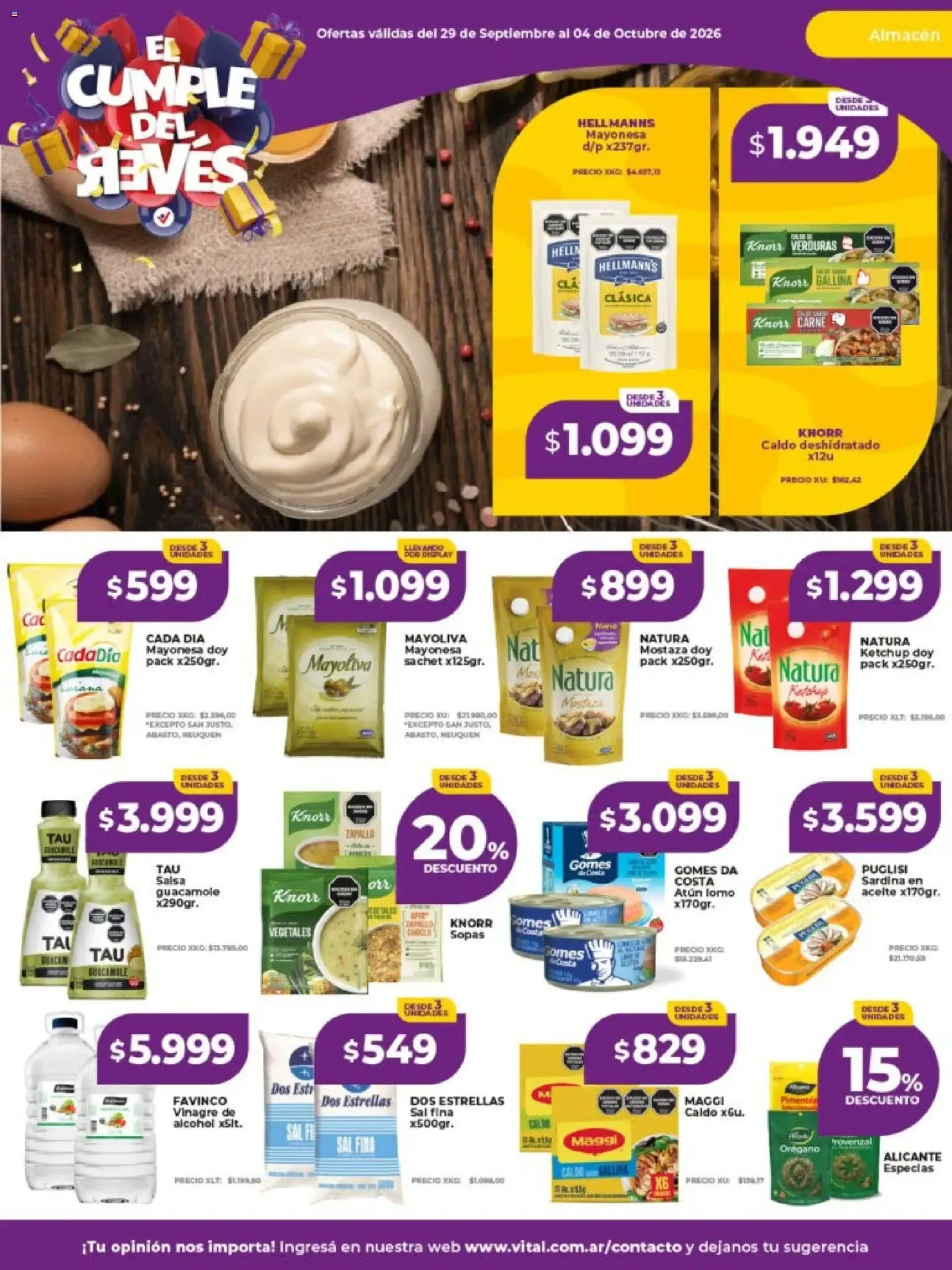 Ofertas de Vital - El Cumple del Revés 29 de septiembre al 4 de octubre 2026 - Página 18 del catálogo