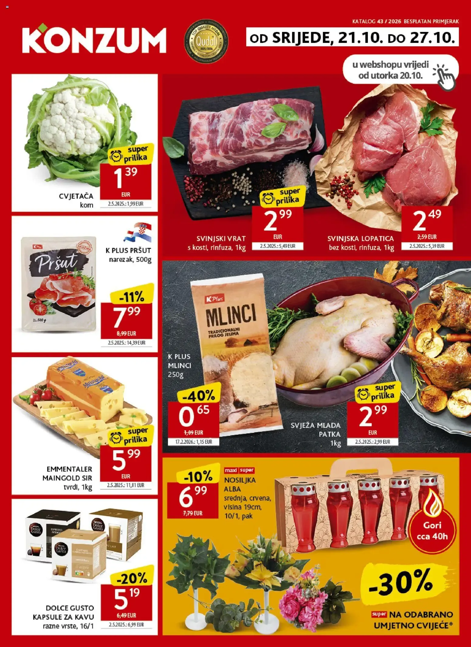 Katalog Konzum Katalog 43 / 2026 od 21. listopada do 27. listopada 2026. - Pregled Stranica 1