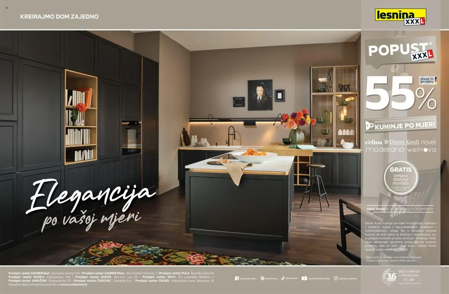 Katalog Lesnina Katalog 55% na kuhinje po mjeri novi od 08.10.2026 na listanje > letak digitalni od 8. listopada do 31. prosinca 2026. - Pregled Stranica 1