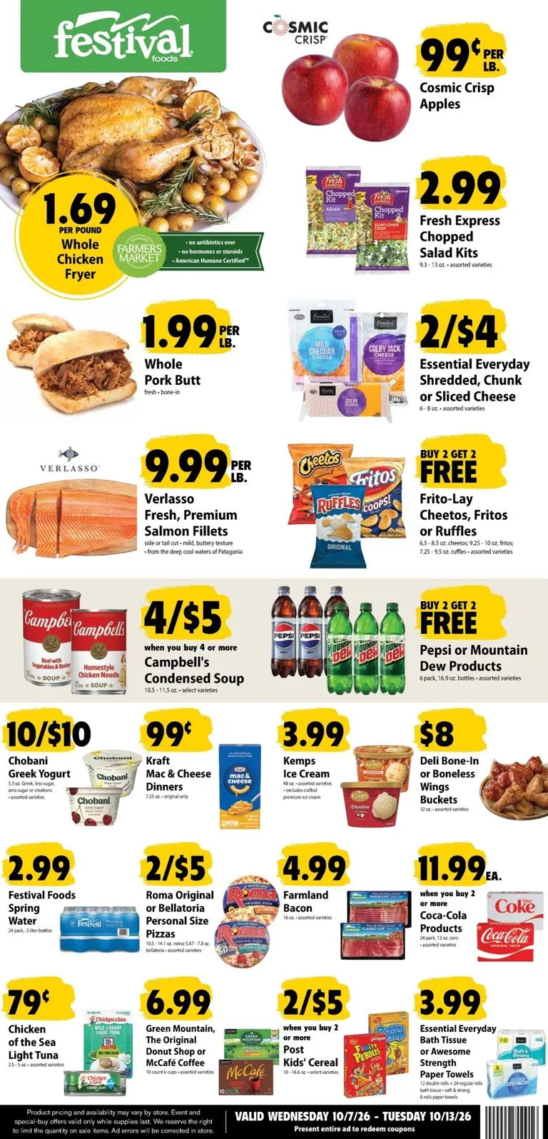 Weekly ad Current Fest Foods leaflet valid from Wednesday 10/07/2026 to Tuesday 10/13/2026 from October 7 to October 13 2026 - Page 1