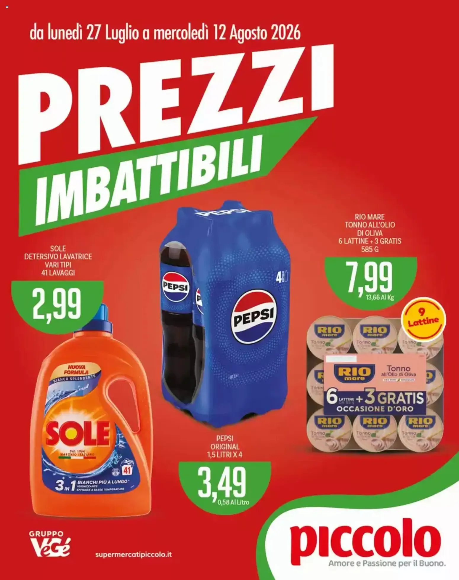 Piccolo volantino dal 27/07/2026 - online Offerte da 27 luglio a 12 agosto di 2026 - Pagina del volantino 1