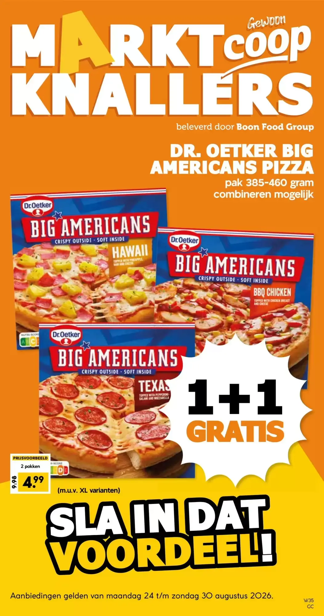 Coop Markt Knallers - Dr. Oetker Big Americans Pizza van 24 augustus tot 30 augustus 2026 - Folder pagina 1