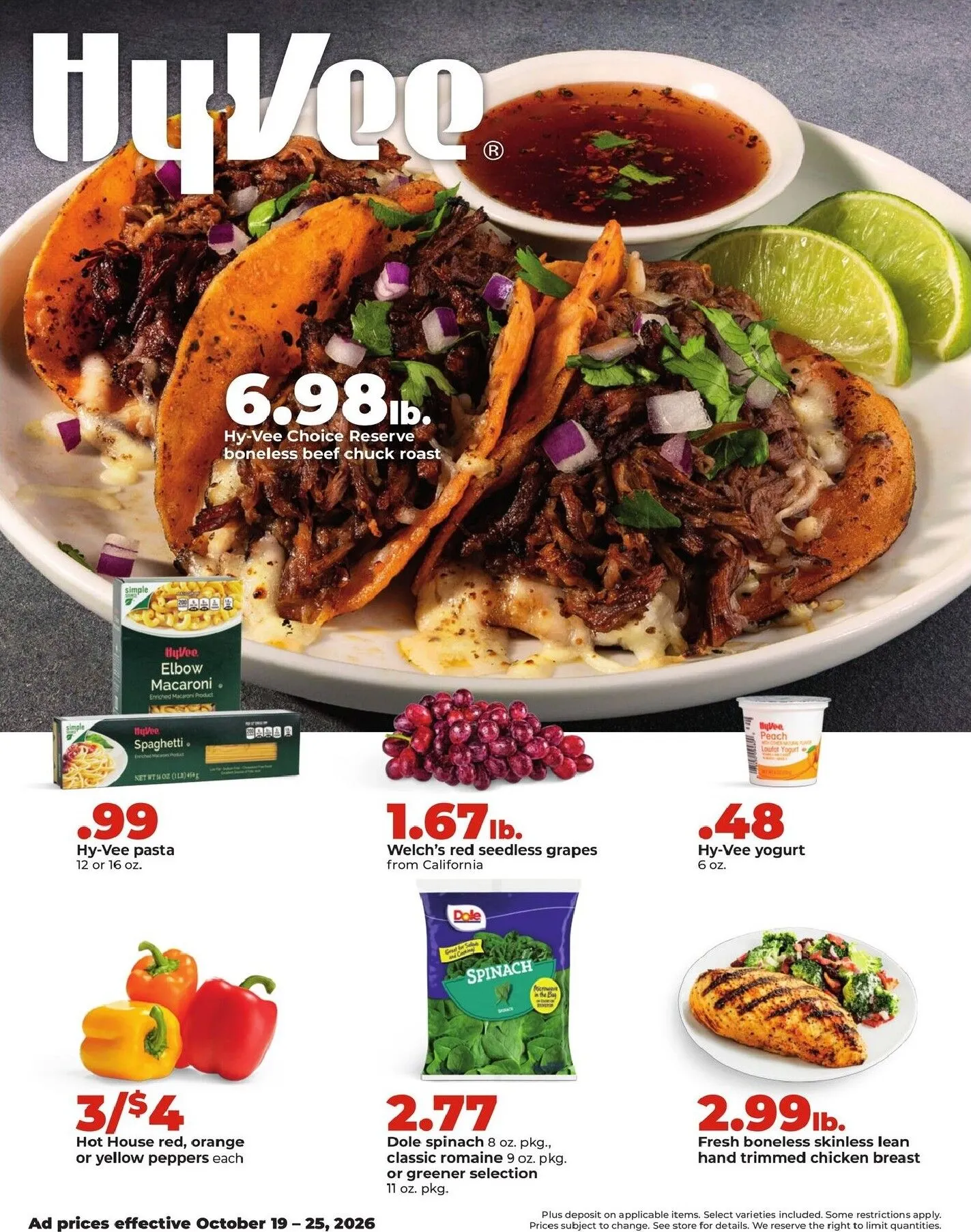 Current Hy Vee leaflet valid from Monday 10/19/2026 to Sunday 10/25/2026