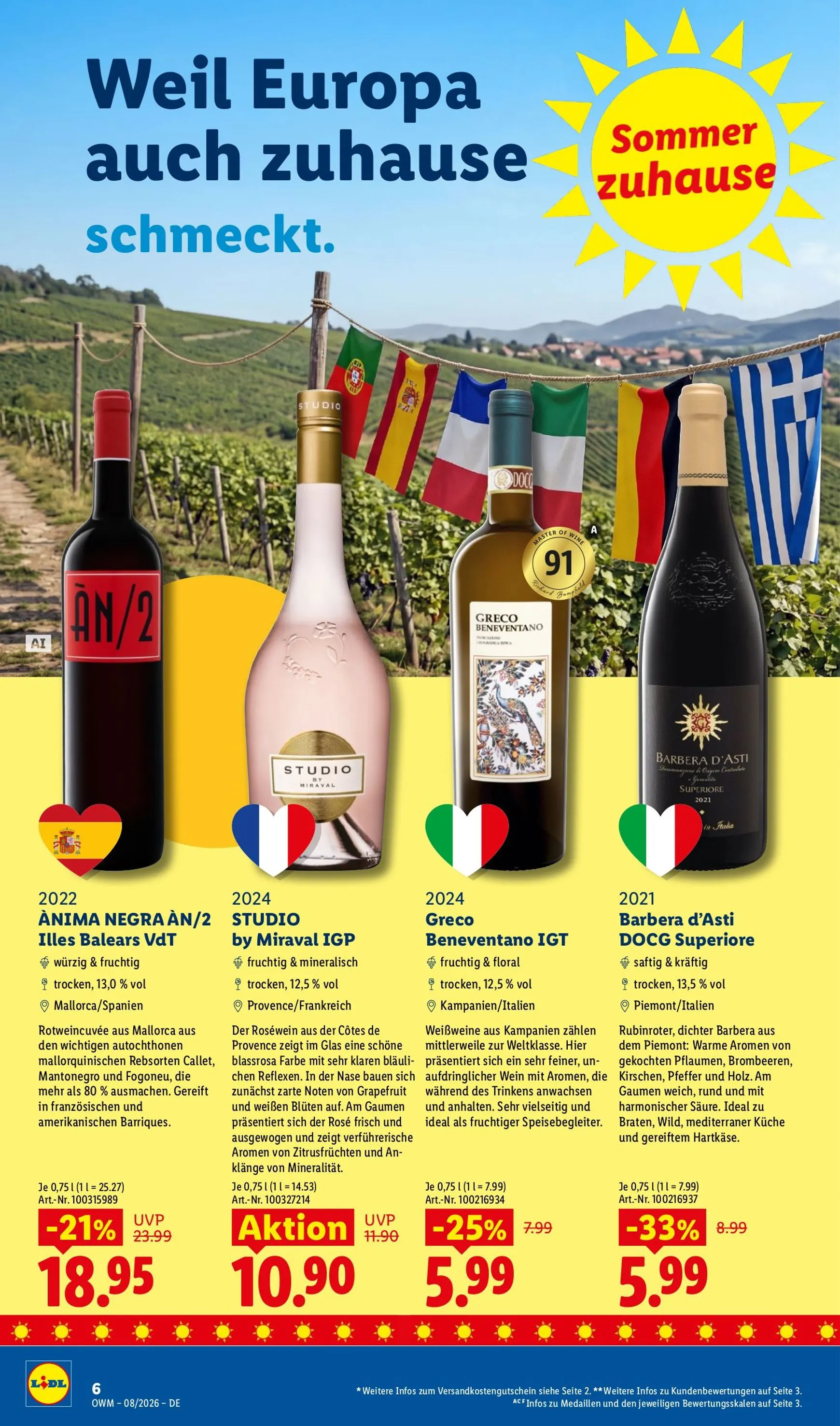 Lidl - Wein & Spirituosen Prospekt – von Samstag 01.08.2026 bis Montag 31.08.2026 von 1. August bis 31. August 2026 - Prospekt seite 6
