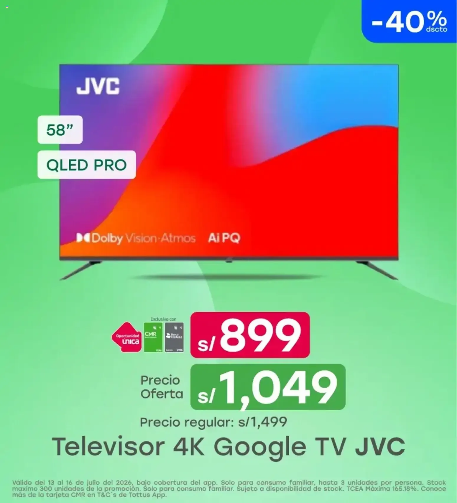 Catalogo de Televisor JVC 4K Google TV 13 de julio al 16 de julio 2026 - Pag 1