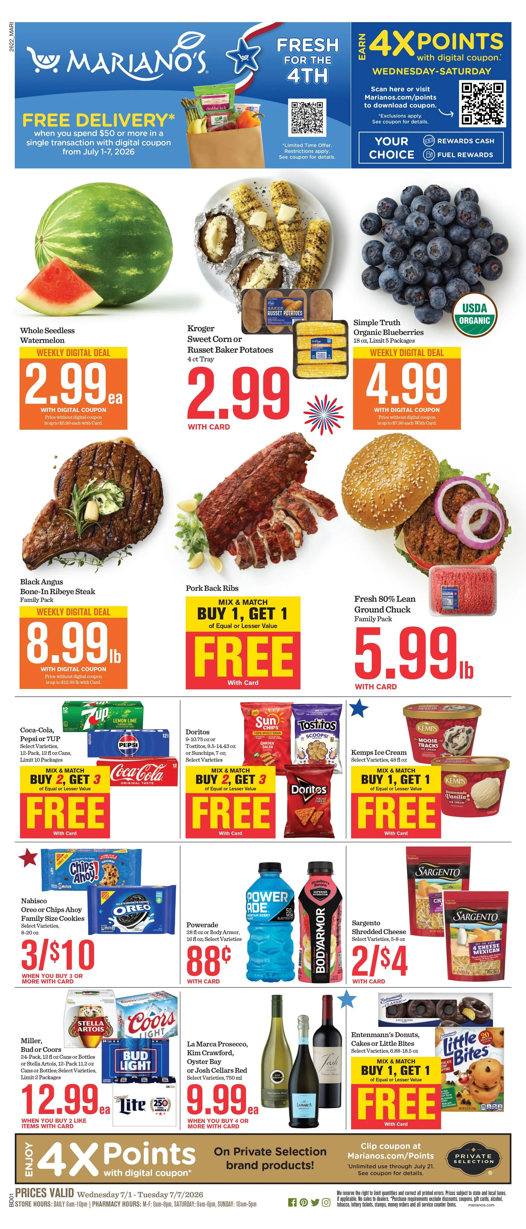 Weekly ad Current Mariano's leaflet valid from Wednesday 07/01/2026 to Tuesday 07/07/2026 from July 1 to July 7 2026 - Page 1