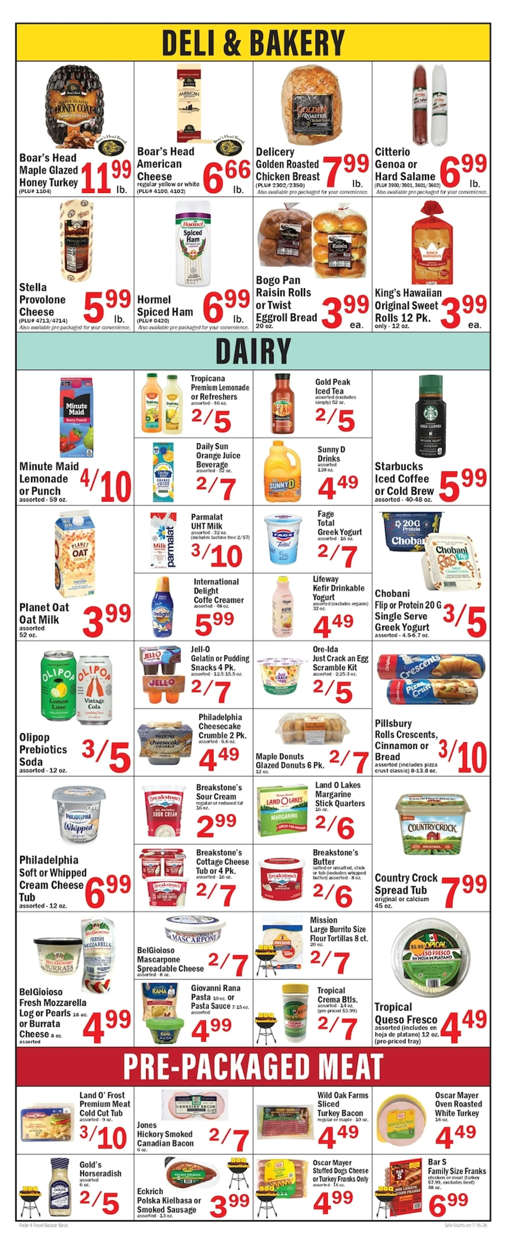 Weekly ad Current Food Bazaar leaflet valid from Thursday 07/16/2026 to Wednesday 07/22/2026 from July 16 to July 22 2026 - Page 4