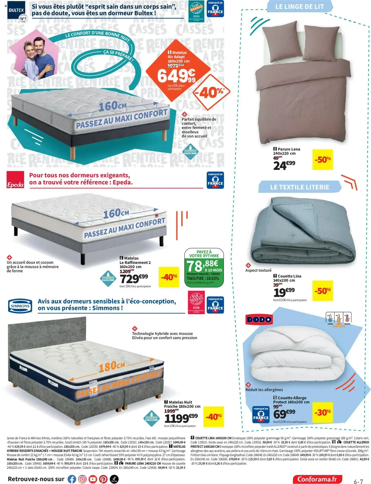 Conforama Rentrée à prix cassés à partir du 04/08/2026 - promo en ligne du 4 août au 24 août 2026 - Catalogue page 7