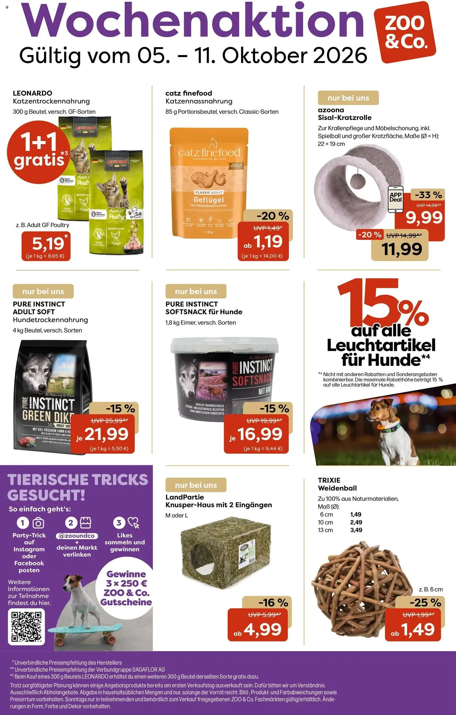 Zoo & co Prospekt vom 05.10.2026 – Angebote online von 5. Oktober bis 11. Oktober 2026 - Prospekt seite 1